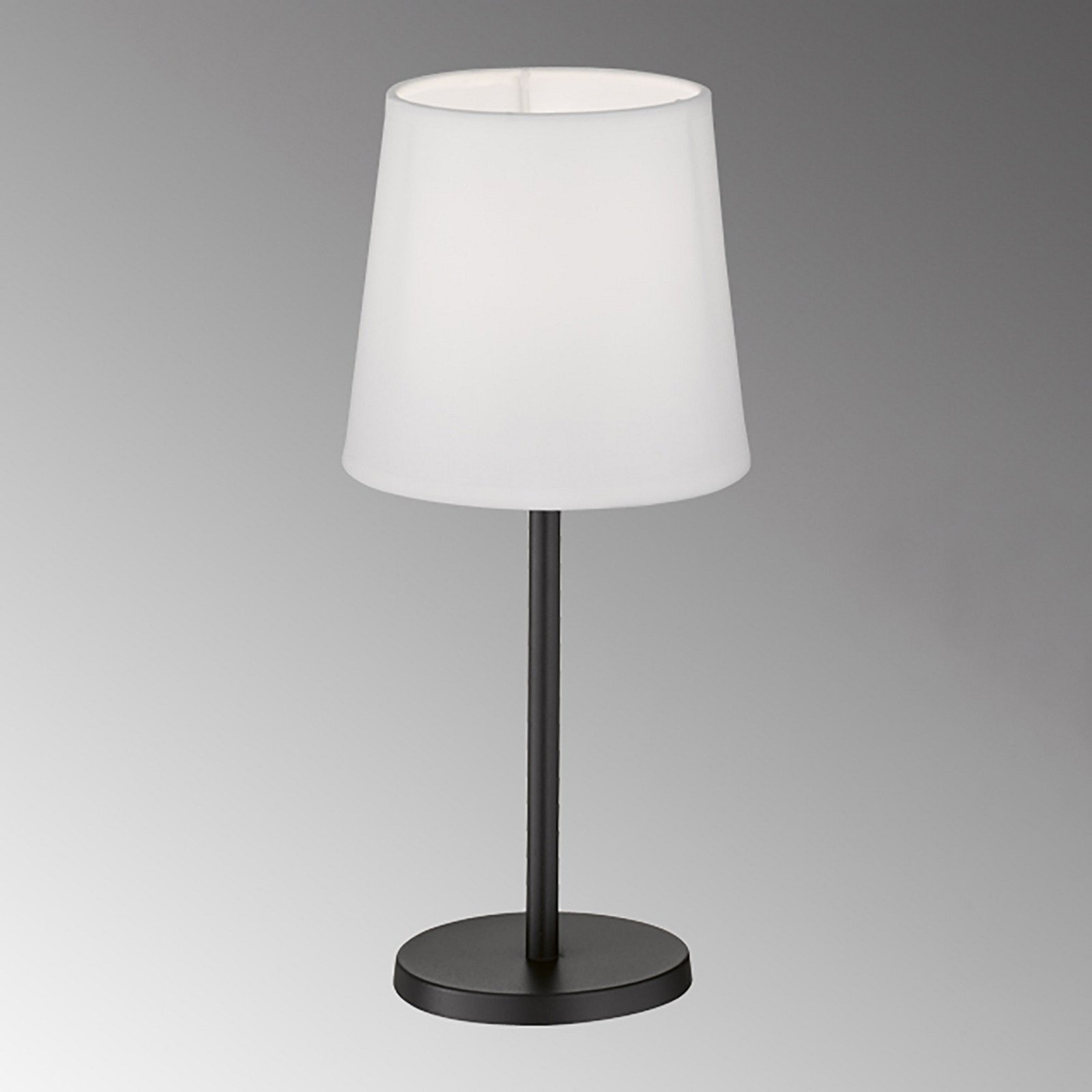 FH Lighting Lampă de masă Eve cu abajur textil alb/negru - Camera de zi / sufragerie - nisip negru alb - Metal