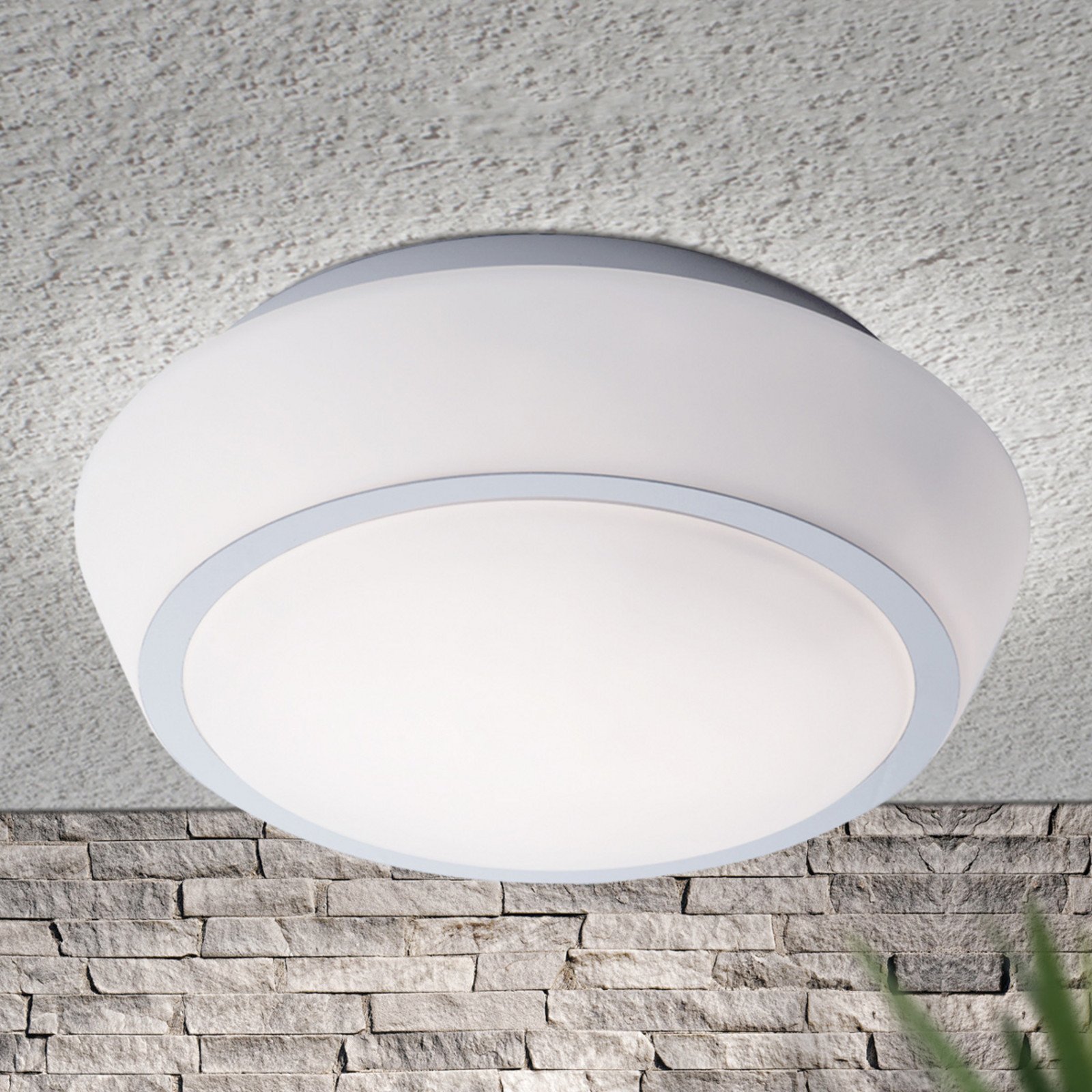 ORION Plafonieră din sticlă Pia cu IP44 38 cm - Baie - modern - opal mat crom - Metal