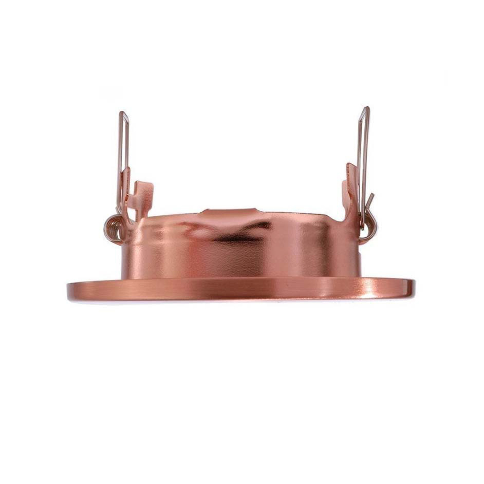 Pivotable low-volt recessed light 68, copper