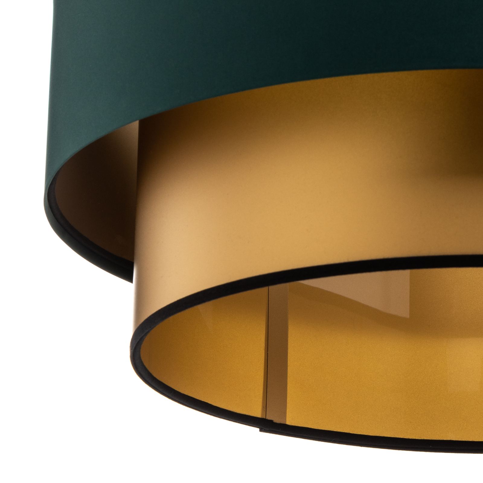 Lampa wisząca Dorina, zielona/złota Ø 50cm