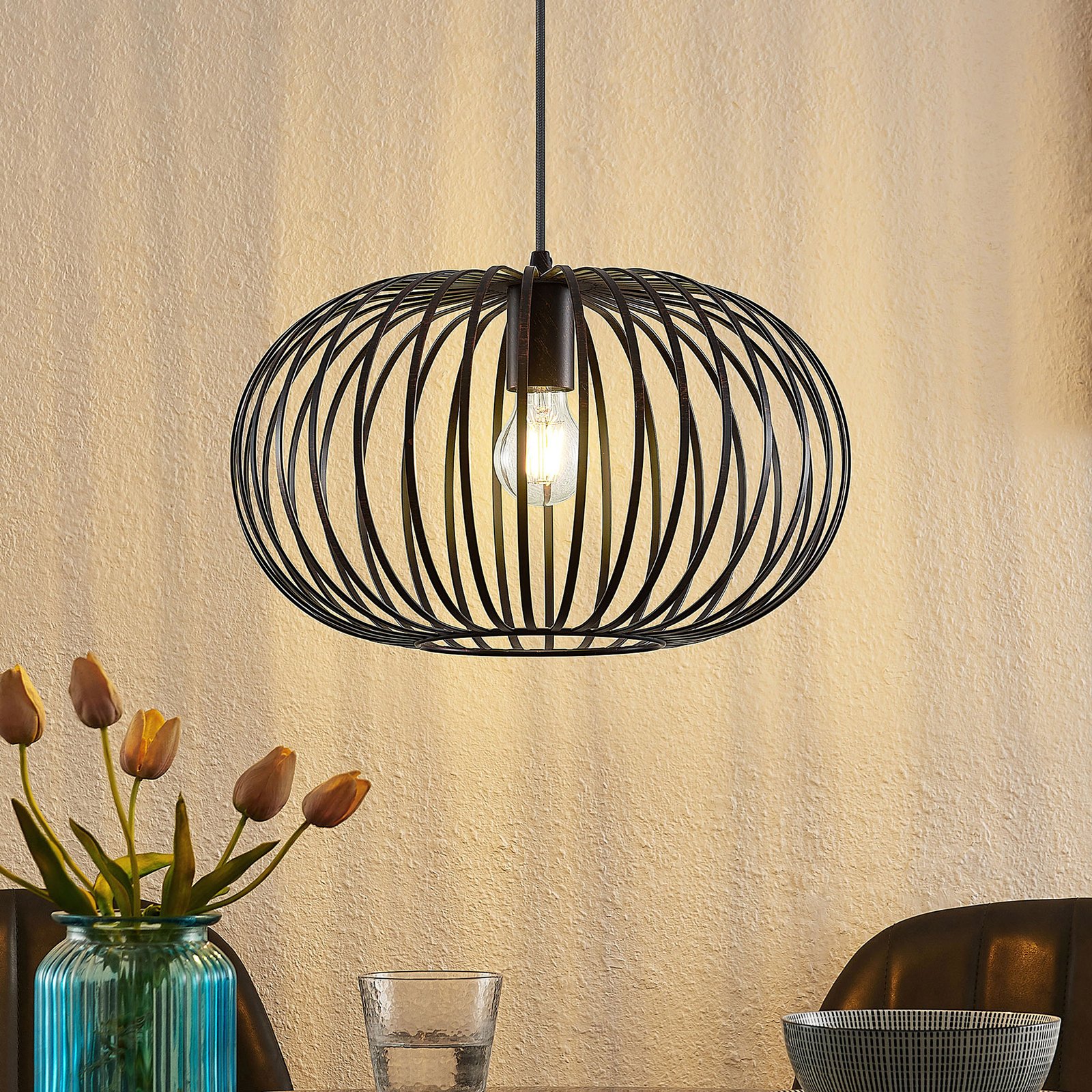 Rosalea Függőlámpa Black/Copper - Lindby