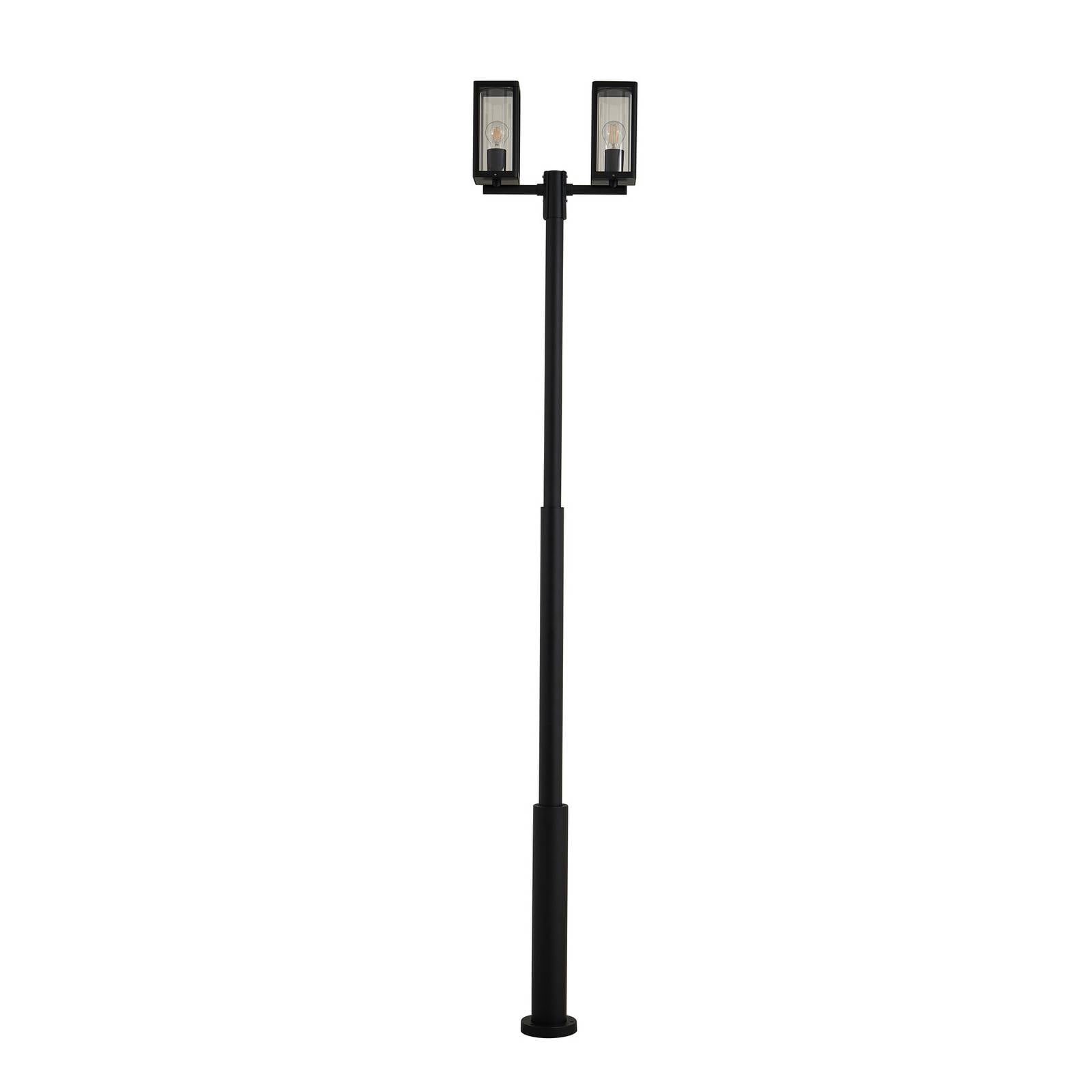 Lucande Außenlampe Siveta, 240cm, 2-flg., schwarz, E27, IP65