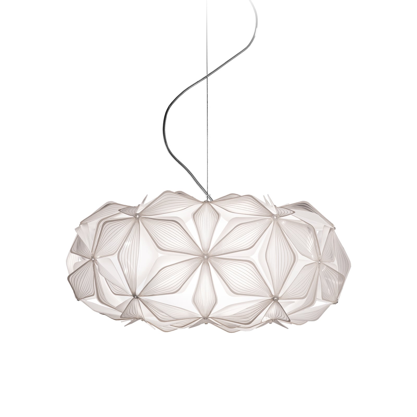 Závesné svietidlo C'EST LA VIE, biela/transparentný kábel, Ø 53 cm