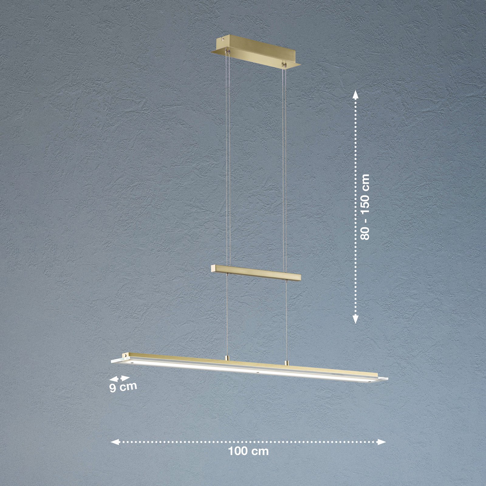 FISCHER & HONSEL Suspensie cu LED Tenso culoare alamă lungime 100 cm CCT - Camera de zi / sufragerie - modern - de culoare alamă satinat transparent - Metal