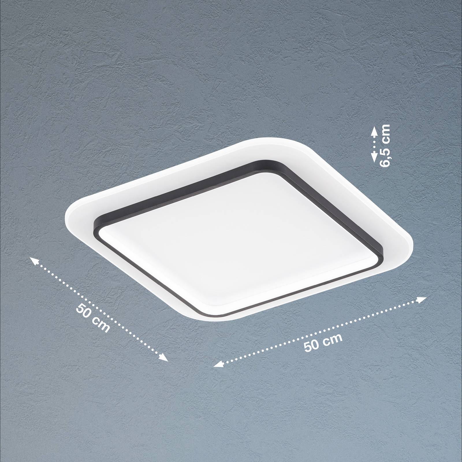 E-shop Stropné LED svetlo Blithe, 50 x 50 cm štvorec