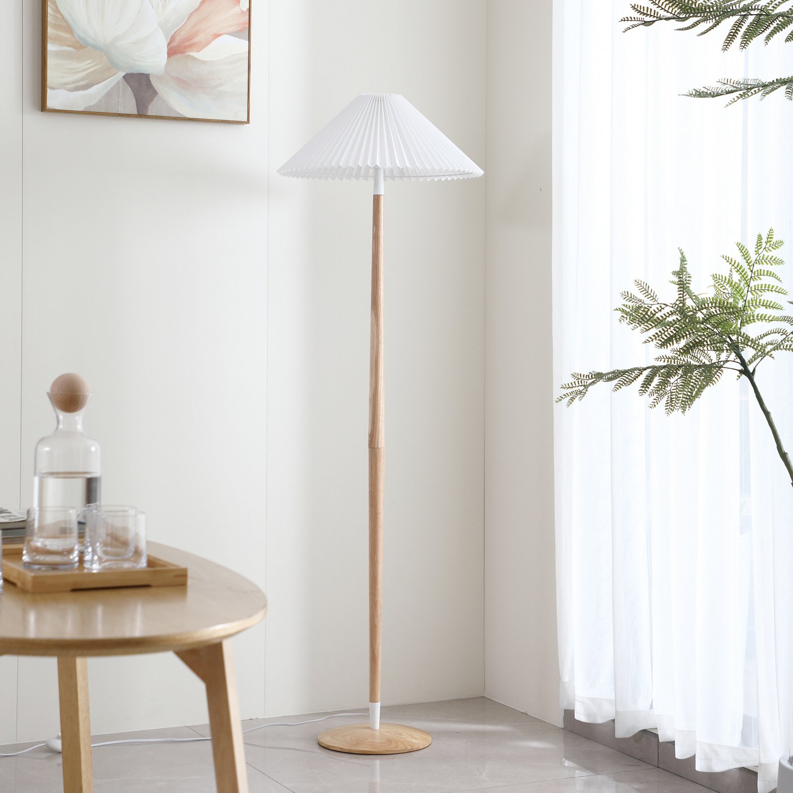 Ellorin Lampa Podłogowa White/Wood - Lucande