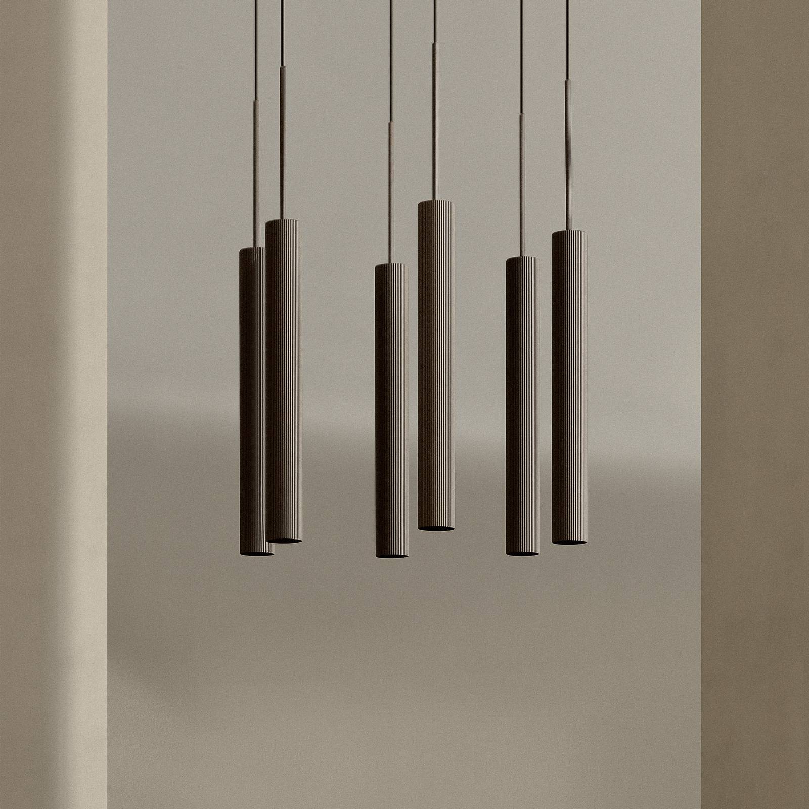 Audo Copenhagen Závěsné svítidlo Audo Tubulaire, bronz, hliník, 6 světel, prstenec