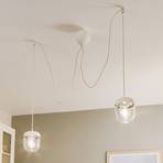 UMAGE Acorn hanging light white/steel, two-bulb