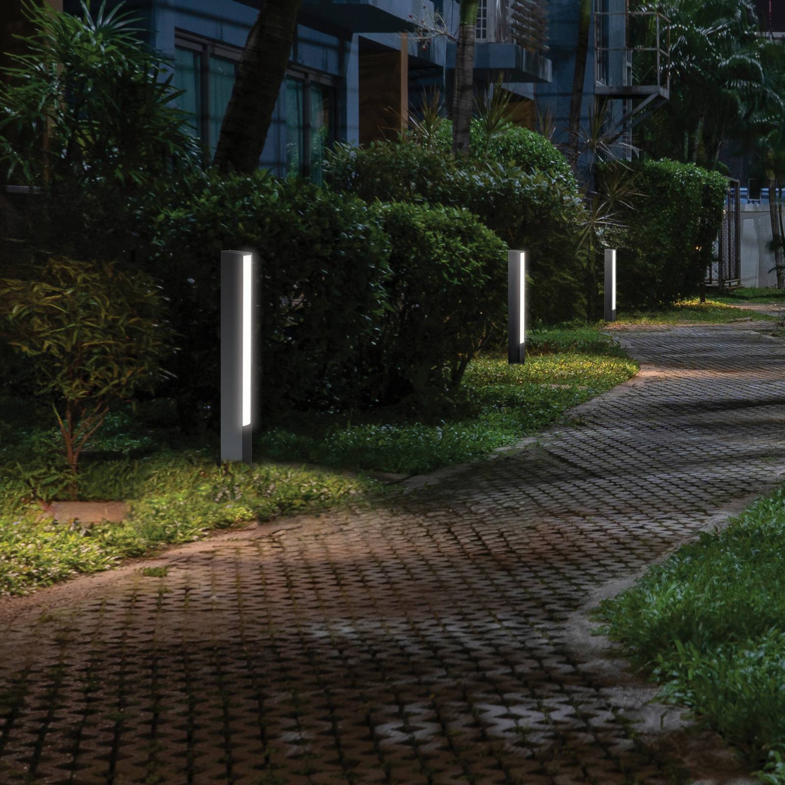 LED-Sockelleuchte Lir, Höhe 60 cm, dunkelgrau Metall günstig online kaufen