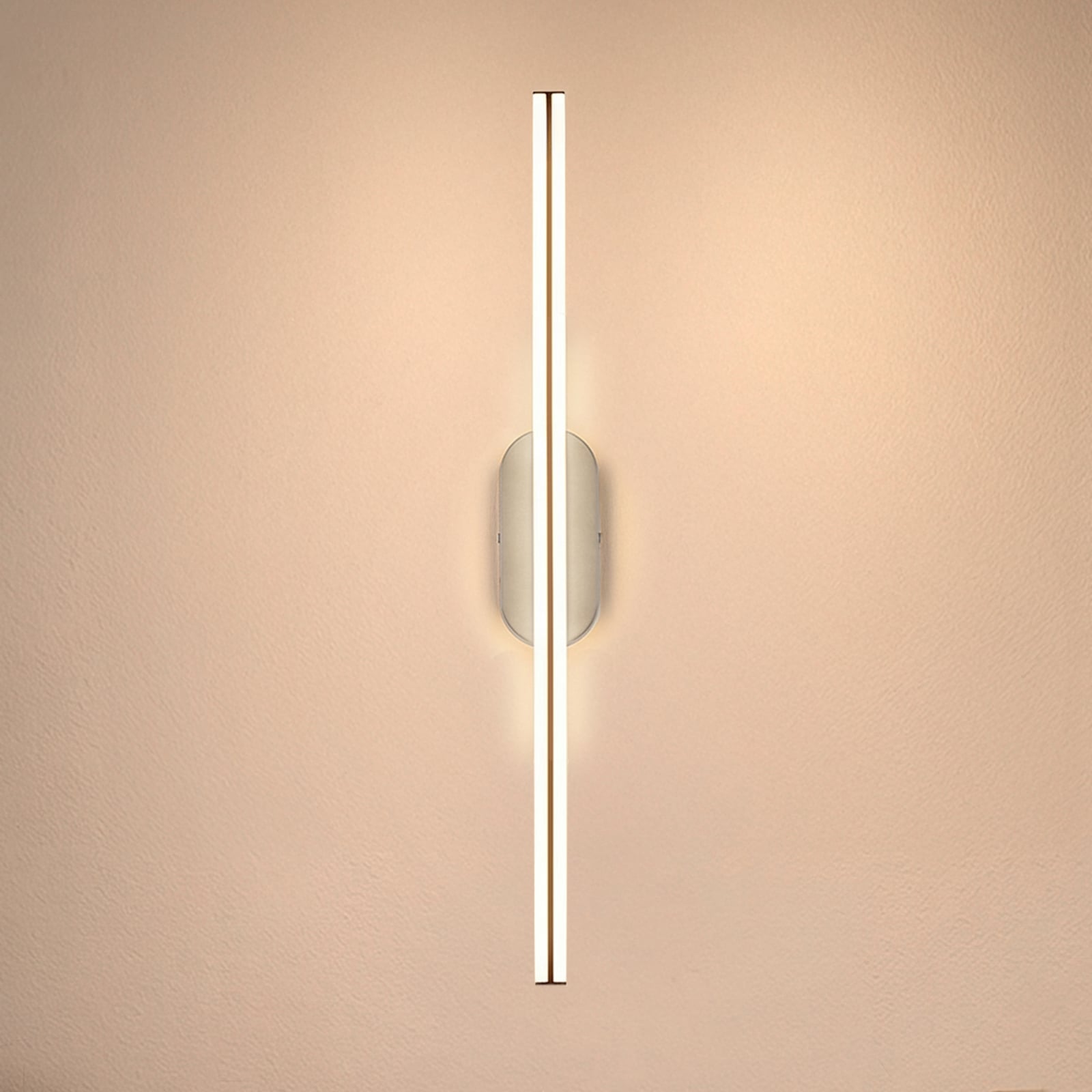 Ruth LED wall light, light grey/brown, height 60 cm, 3,000 K