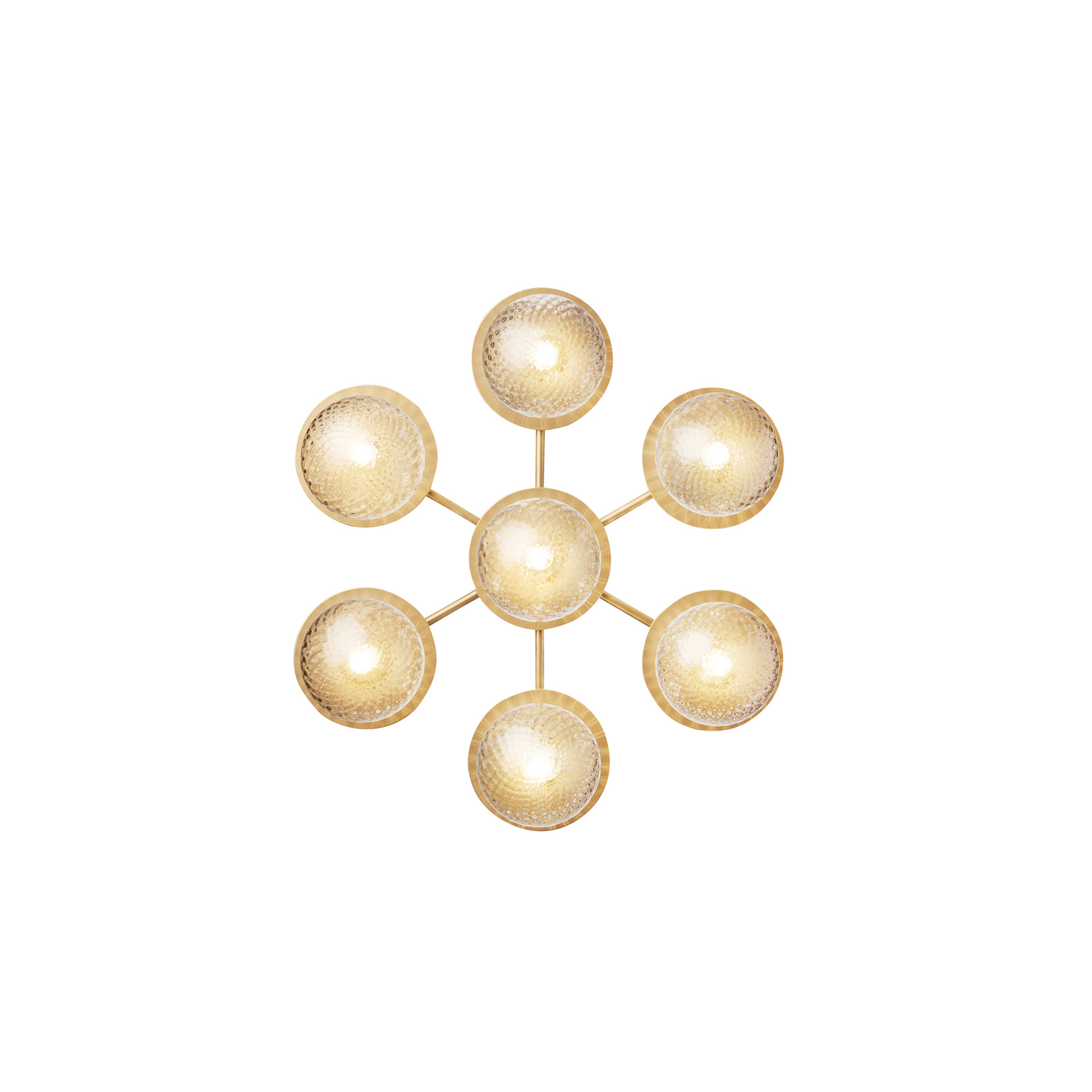 Liila Star Wandlampe, 7-flammig, gold/klar, warmweiß - Nuura