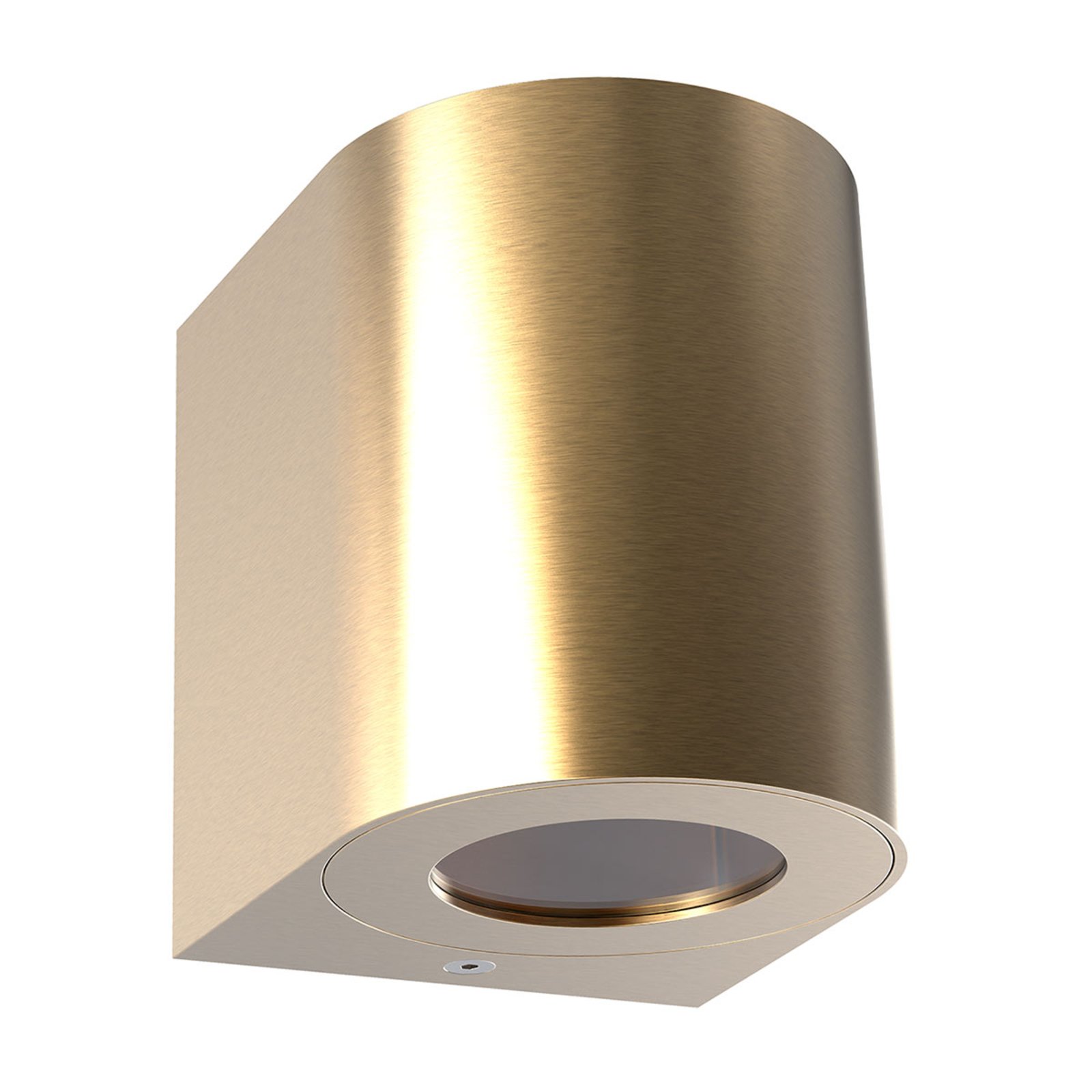 Nordlux Canto 2 LED outdoor wall light, 10 cm, brass, injection moulded aluminium, glass, 6 W, energy efficiency: A+, W: 8.7 cm, H: 10.4 cm