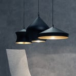 Tom Dixon LED hanging light Beat Wide, black, Ø 36 cm brass
