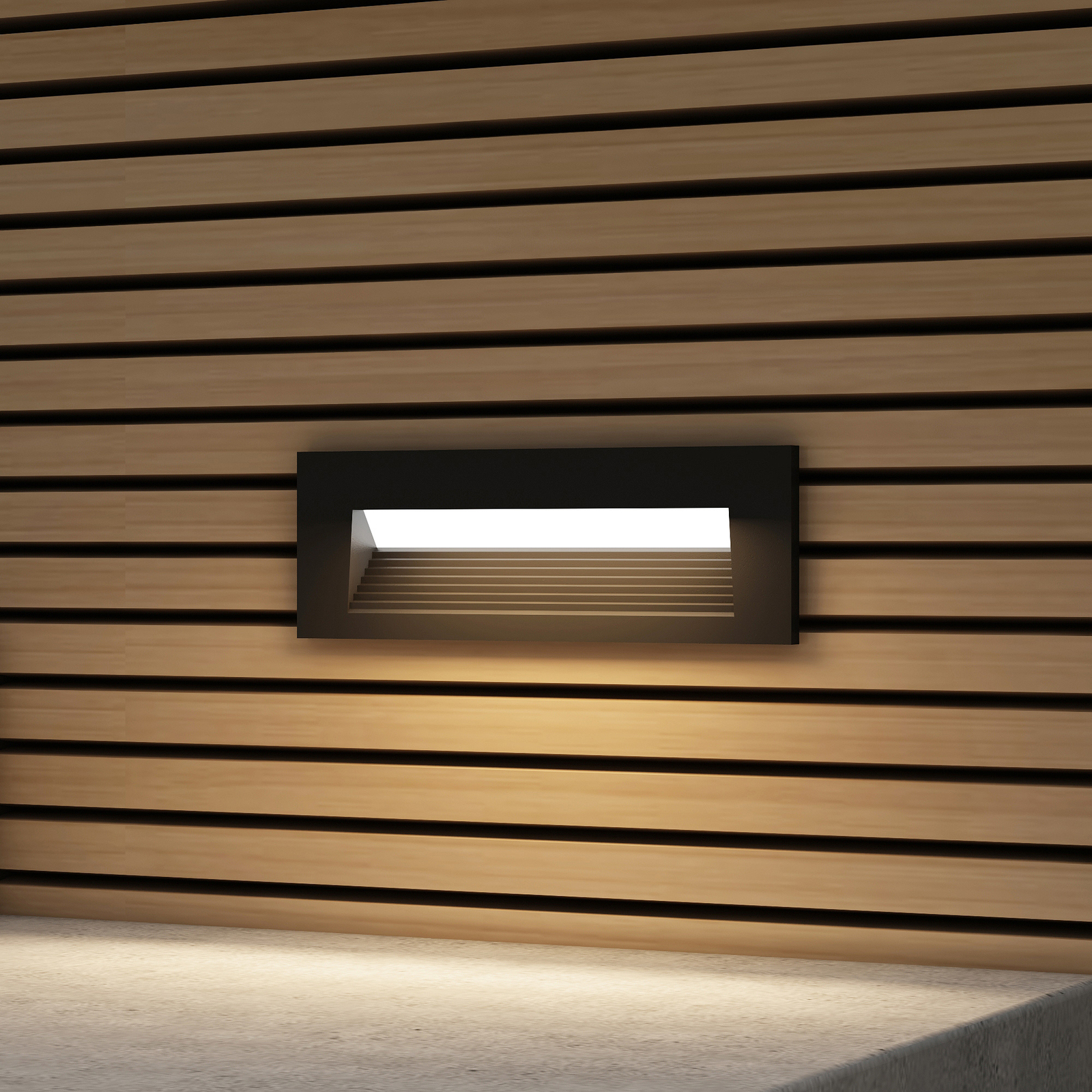 Arcchio Javis LED beépíthető lámpa bordás fekete