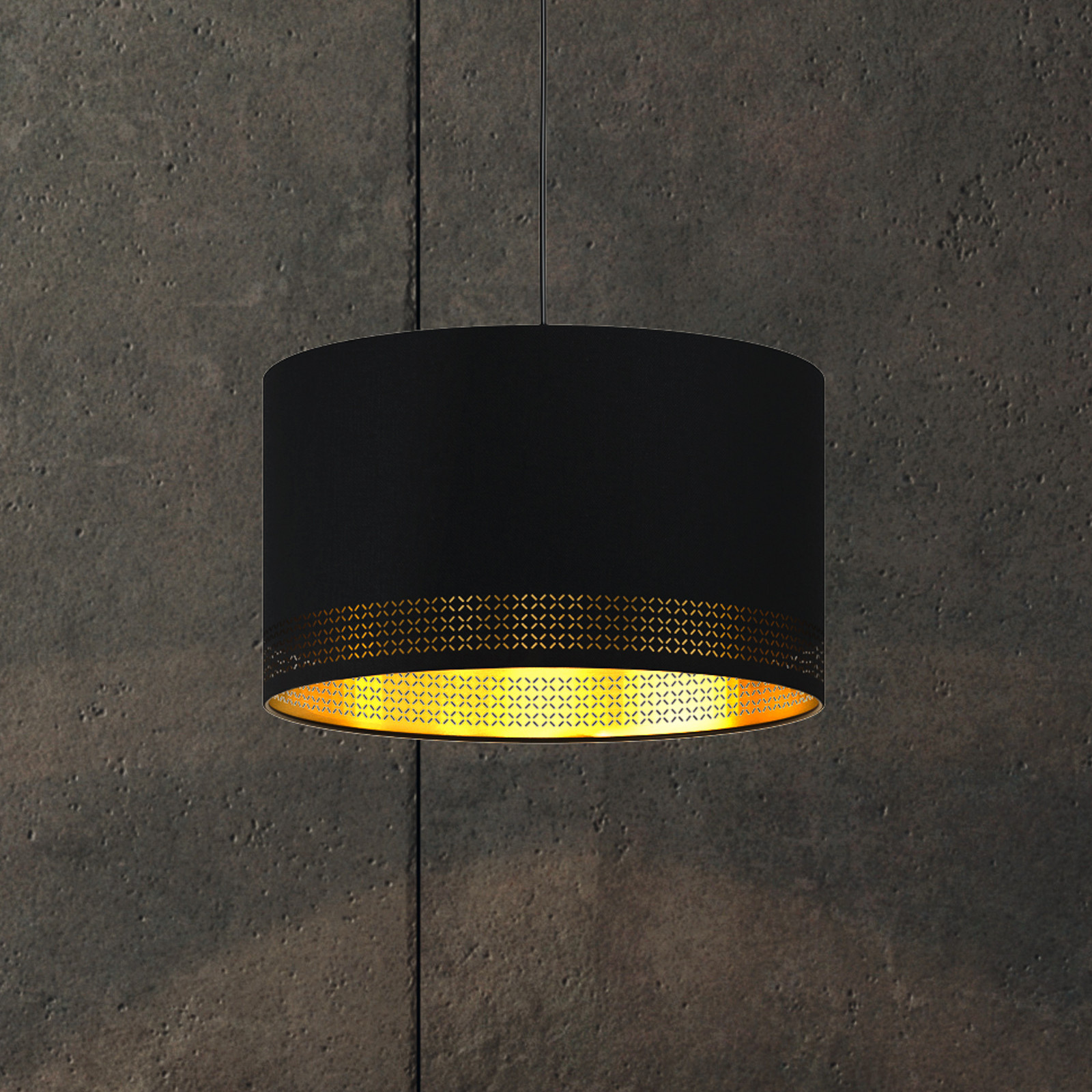 Lampă suspendată Esteperra negru/auriu Ø 38 cm