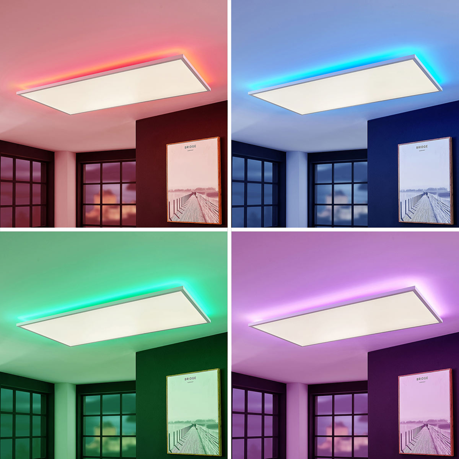 LED Panel Brenda rechteckig CCT-Funktion RGB-Backlight Lampenwelt Fernbedienung