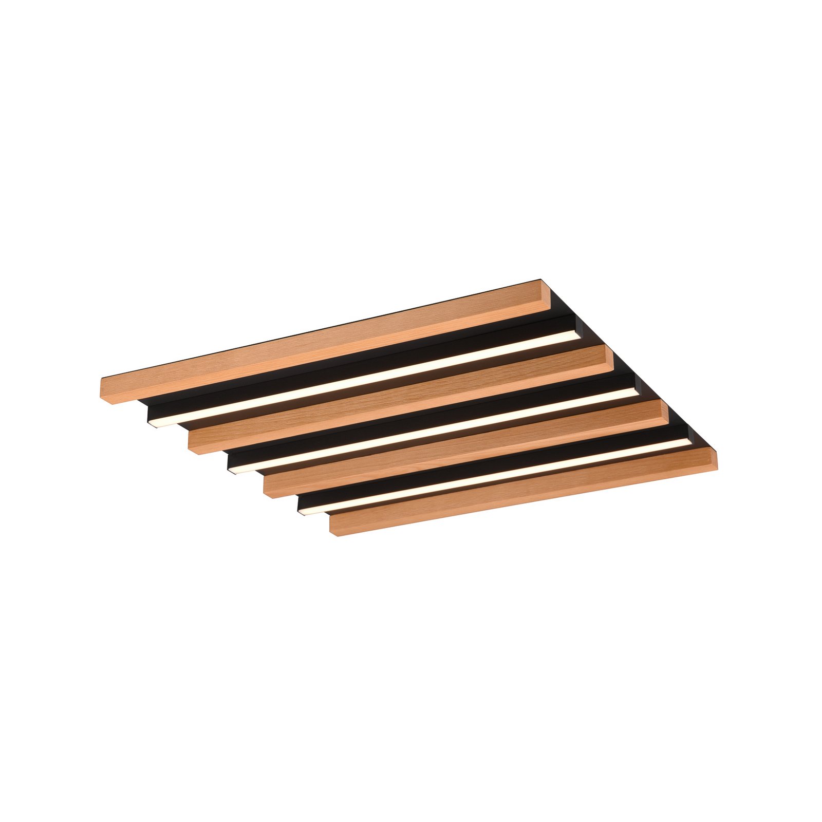 LED-Deckenlampe Fontana, 46 x 30 cm holz/schwarz Holz/Metall