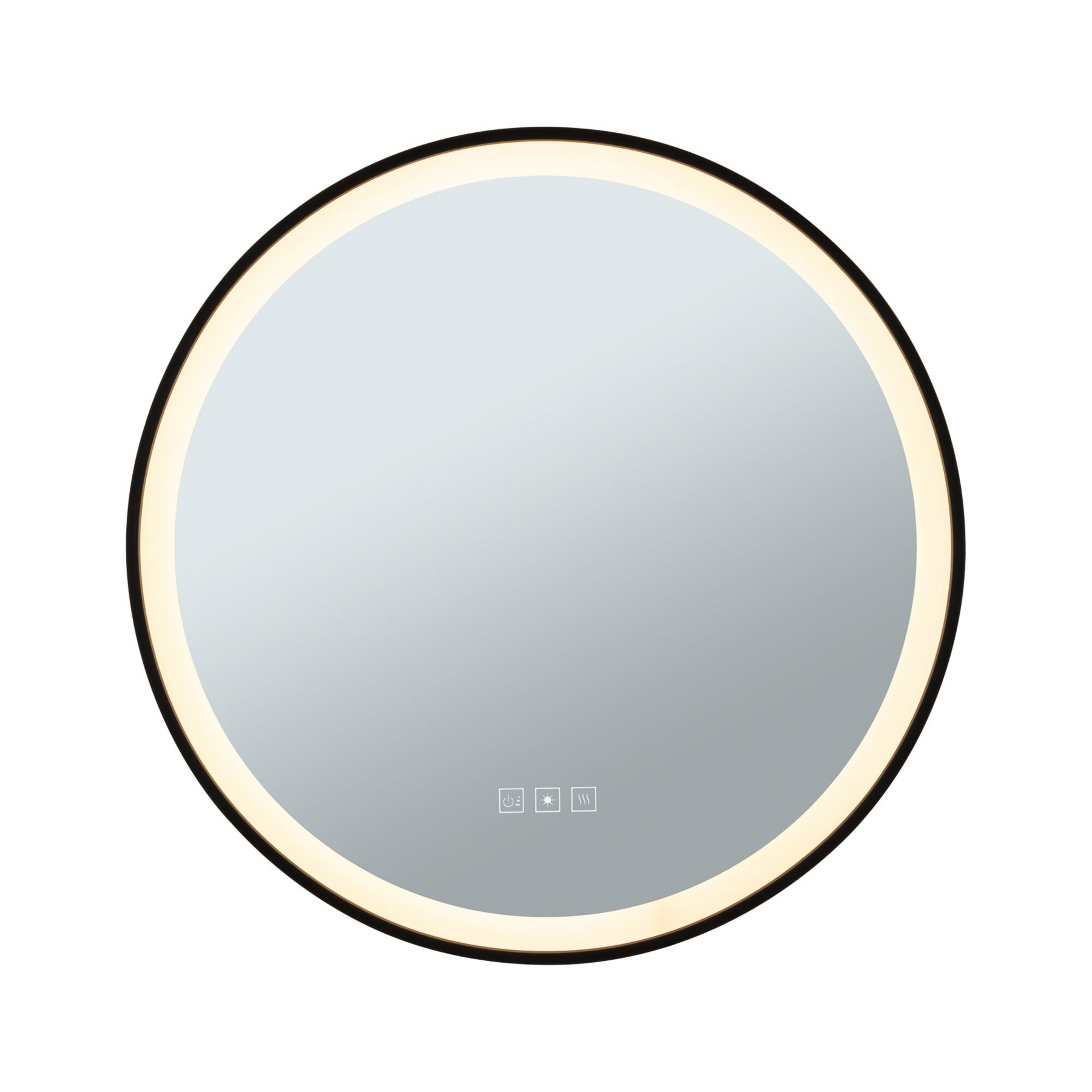 Mirra LED mirror IP44 dimmable CCT Ø 59cm black - Paulmann