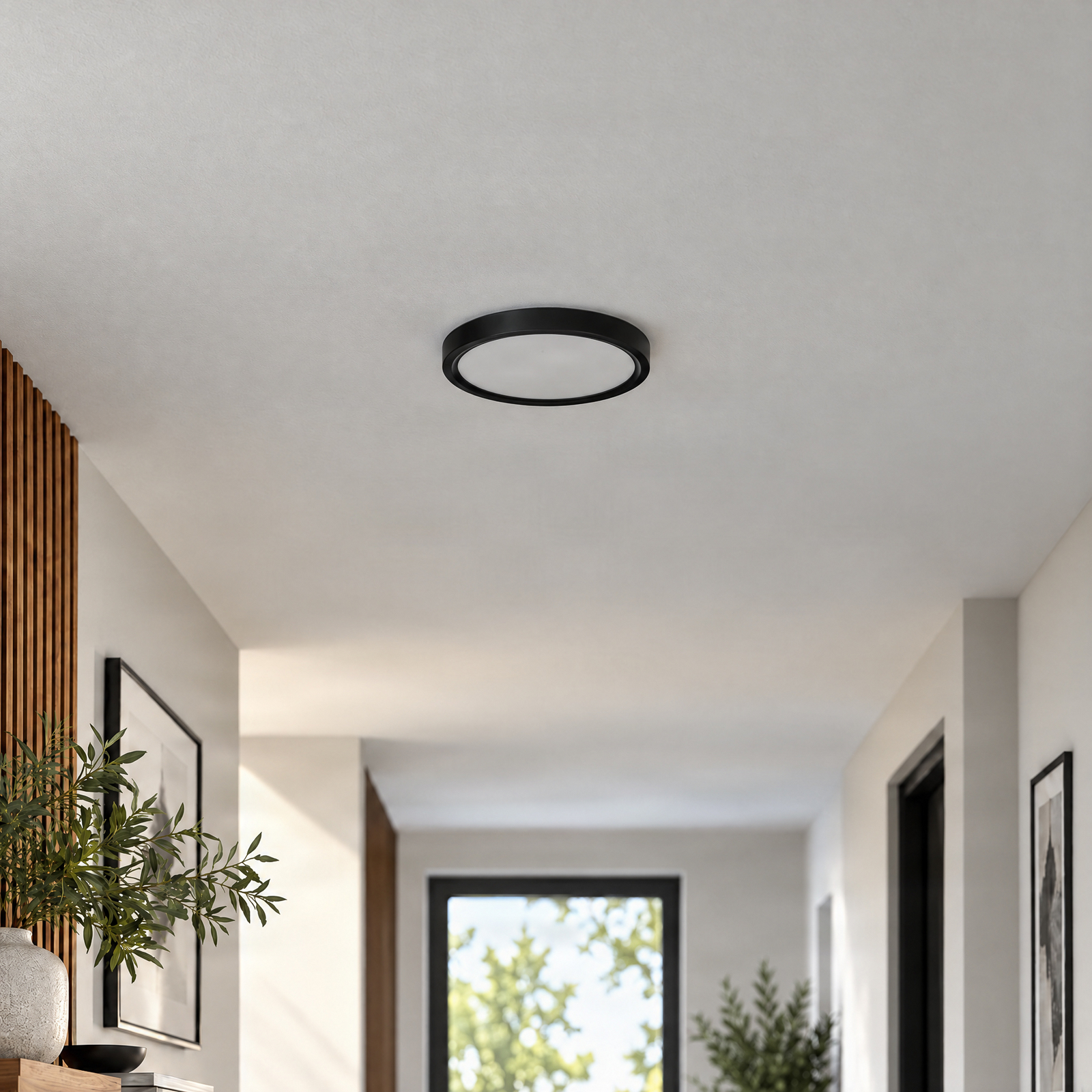 Lindby LED plafondlamp Pravin, Ø 23 cm, CCT, zwart Lindby LED plafondlamp Pravin, Ø 23 cm, CCT, zwart
