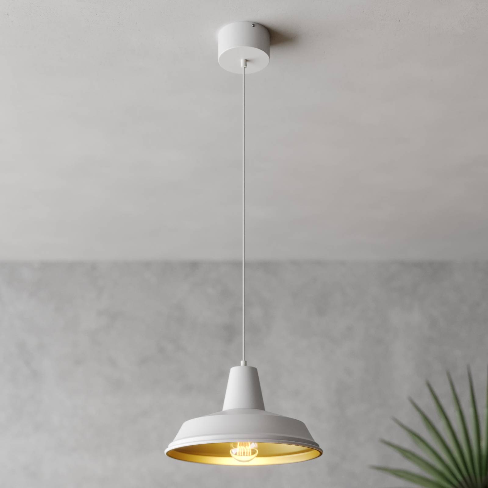 Lampa wisząca Class, biała/złota