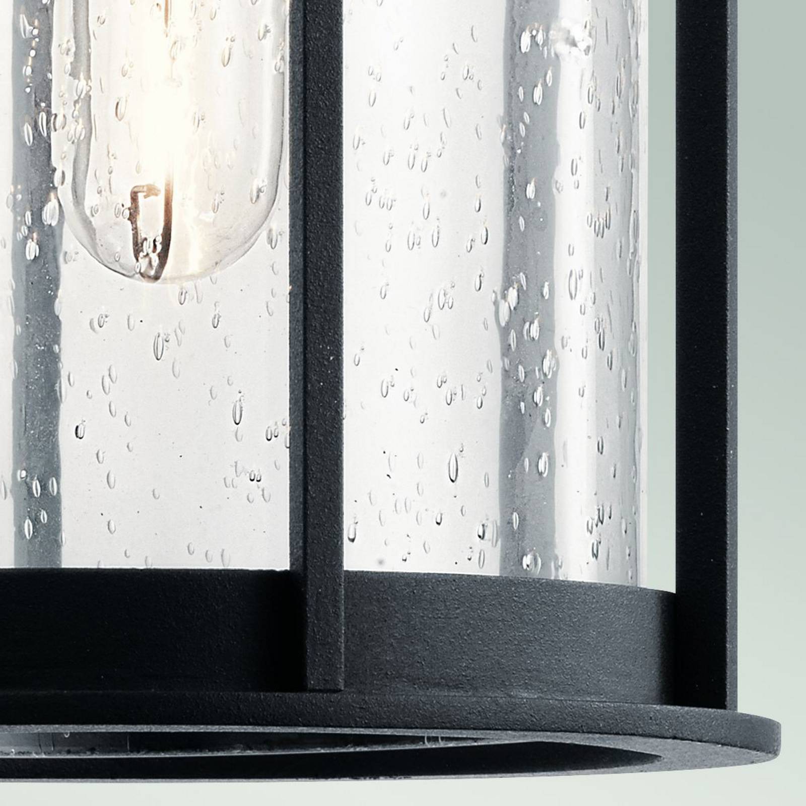 Lampa wisząca zewnętrzna Camillo, czarna, aluminium, szkło, E27
