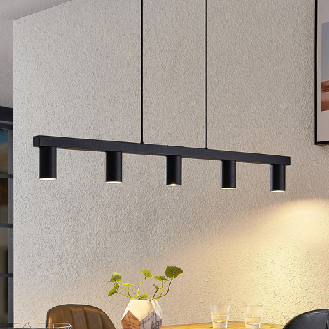 Lindby Baliko lámpara colgante, 5 luces, negro