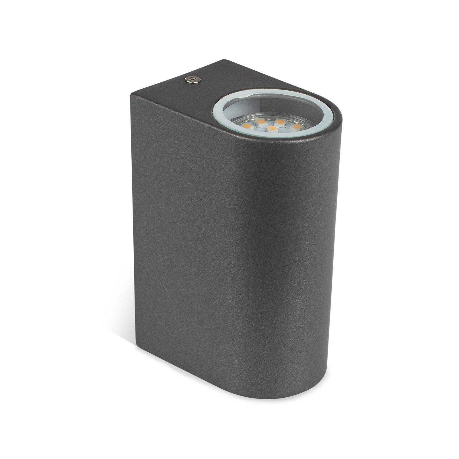 Smartwares Bright LED outdoor wall light Bastia, 14.5, aluminium, glass, GU10, 3 W, energy efficiency: A, W: 6.7 cm, H: 14.5 cm