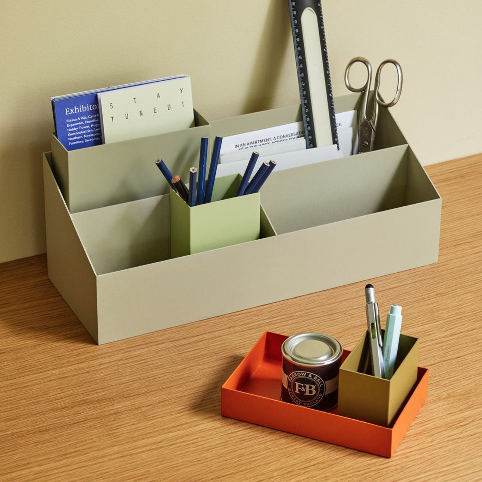 HÜBSCH Organizer Sortit, 4er-Set, grün/orange/sandfarben