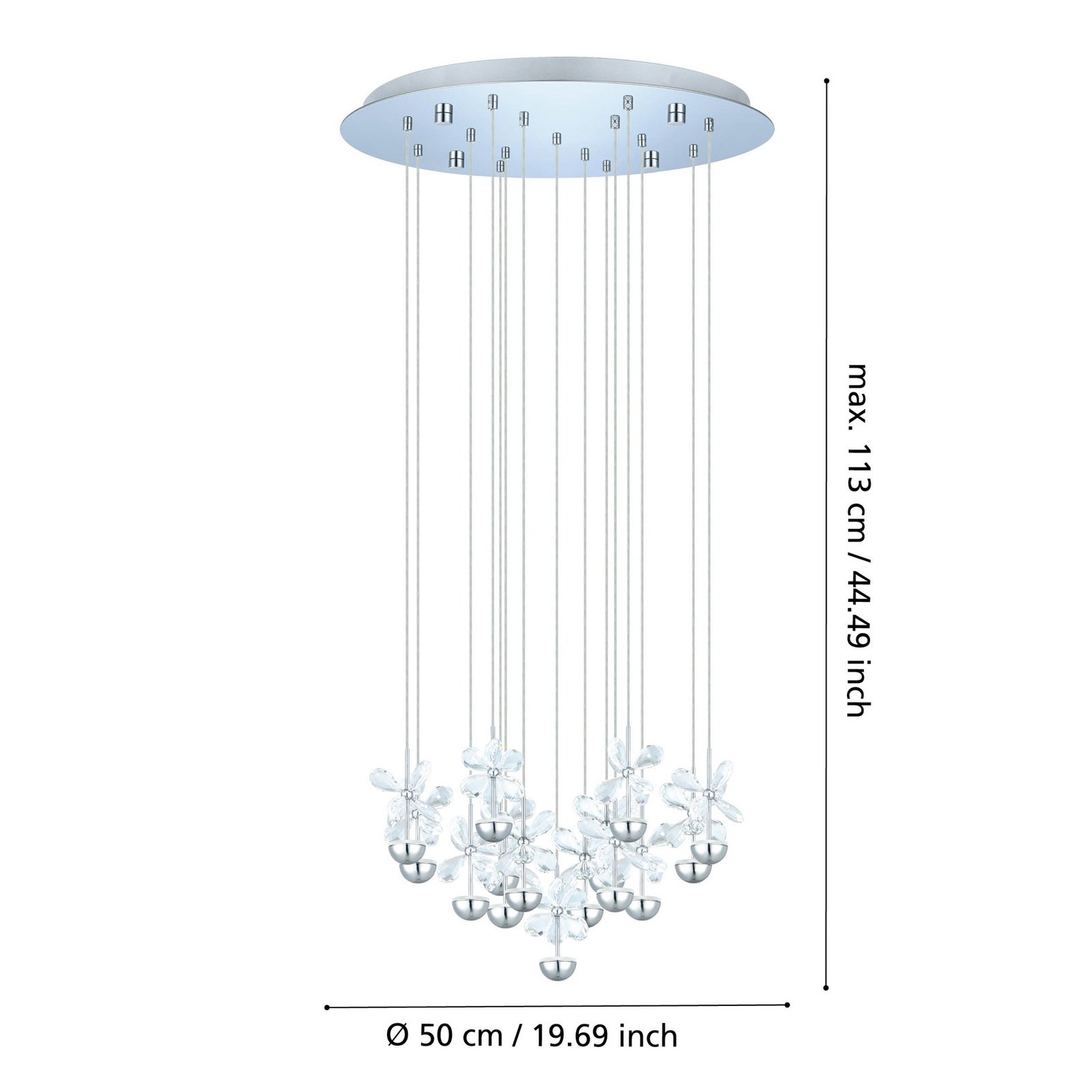 EGLO Stars Of Light LED hanging light Pianopoli chrome Ø 50 cm