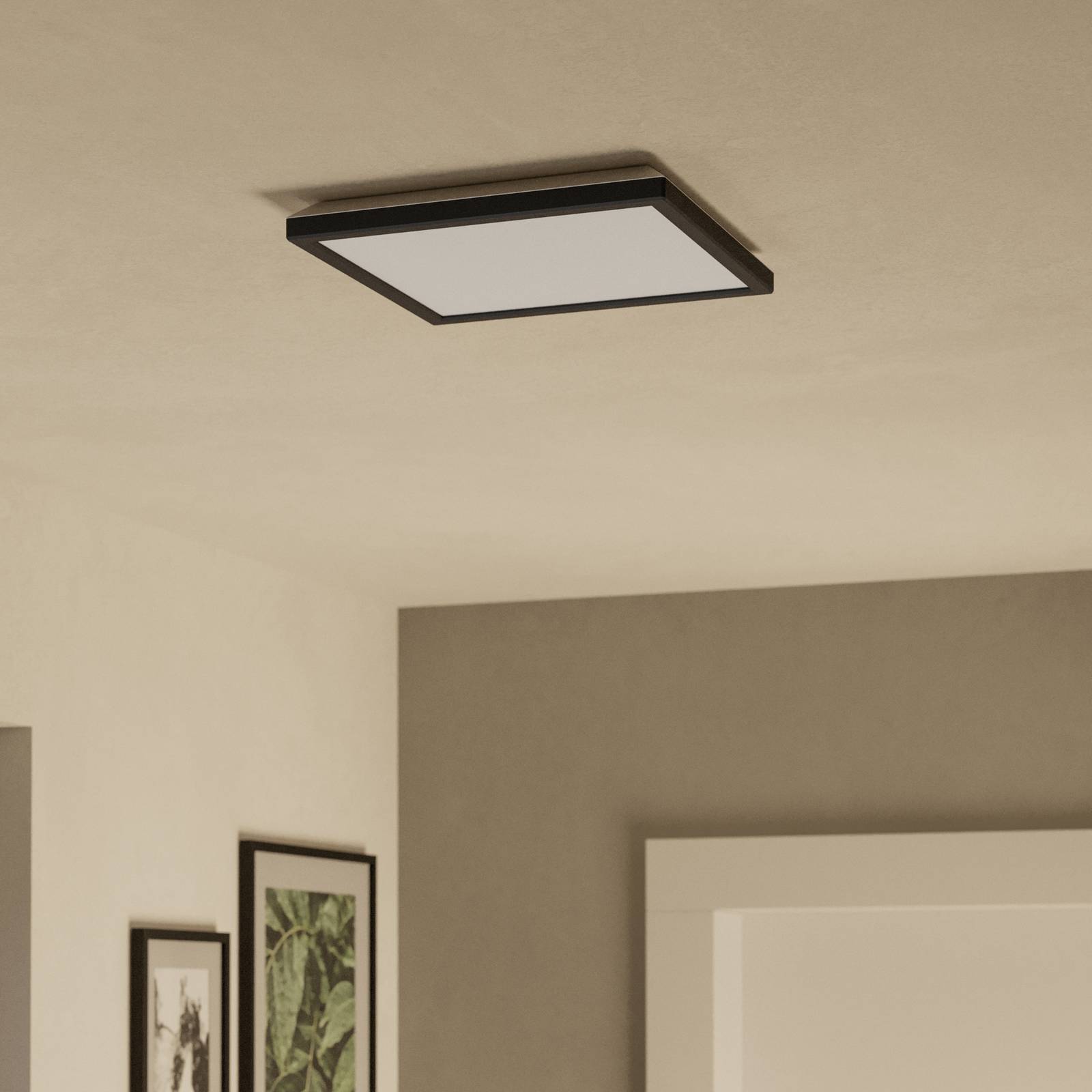 EGLO connect lampa sufitowa LED Rovito-Z, czarna, 29 x 29 cm