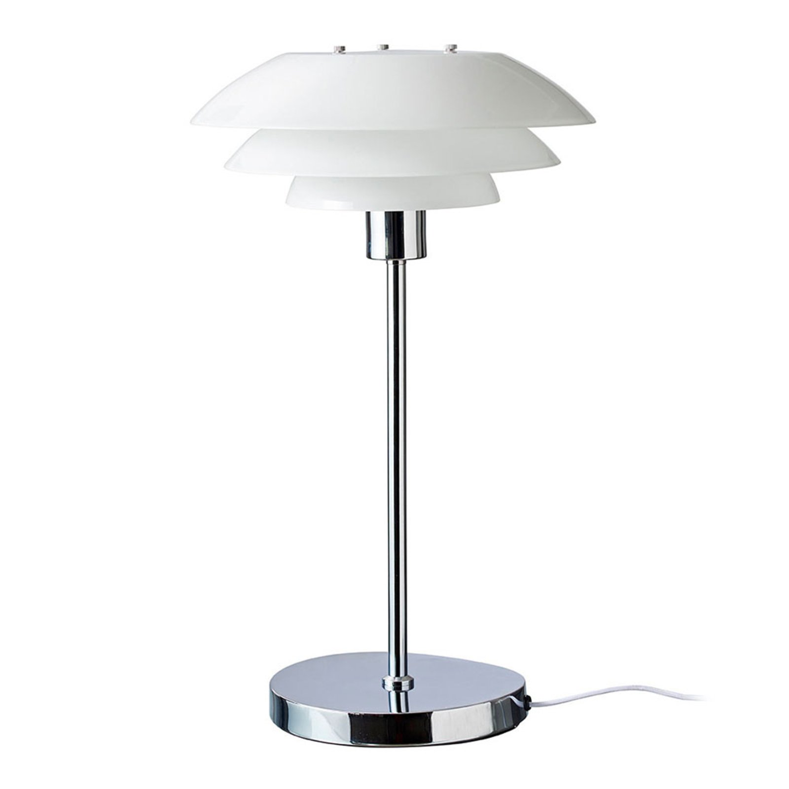 Dyberg Larsen DL31 table lamp, glass, chrome