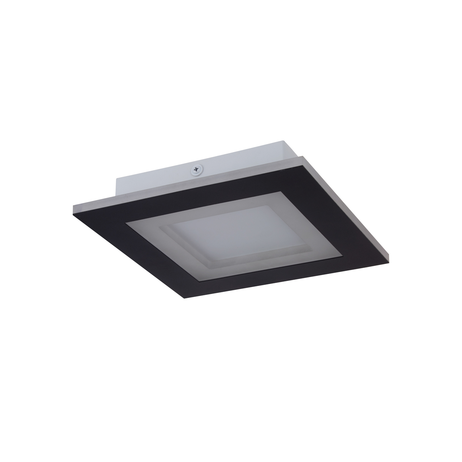 Φωτιστικό οροφής LED Squary, μήκος 25 cm, μαύρο/λευκό σίδερο, CCT