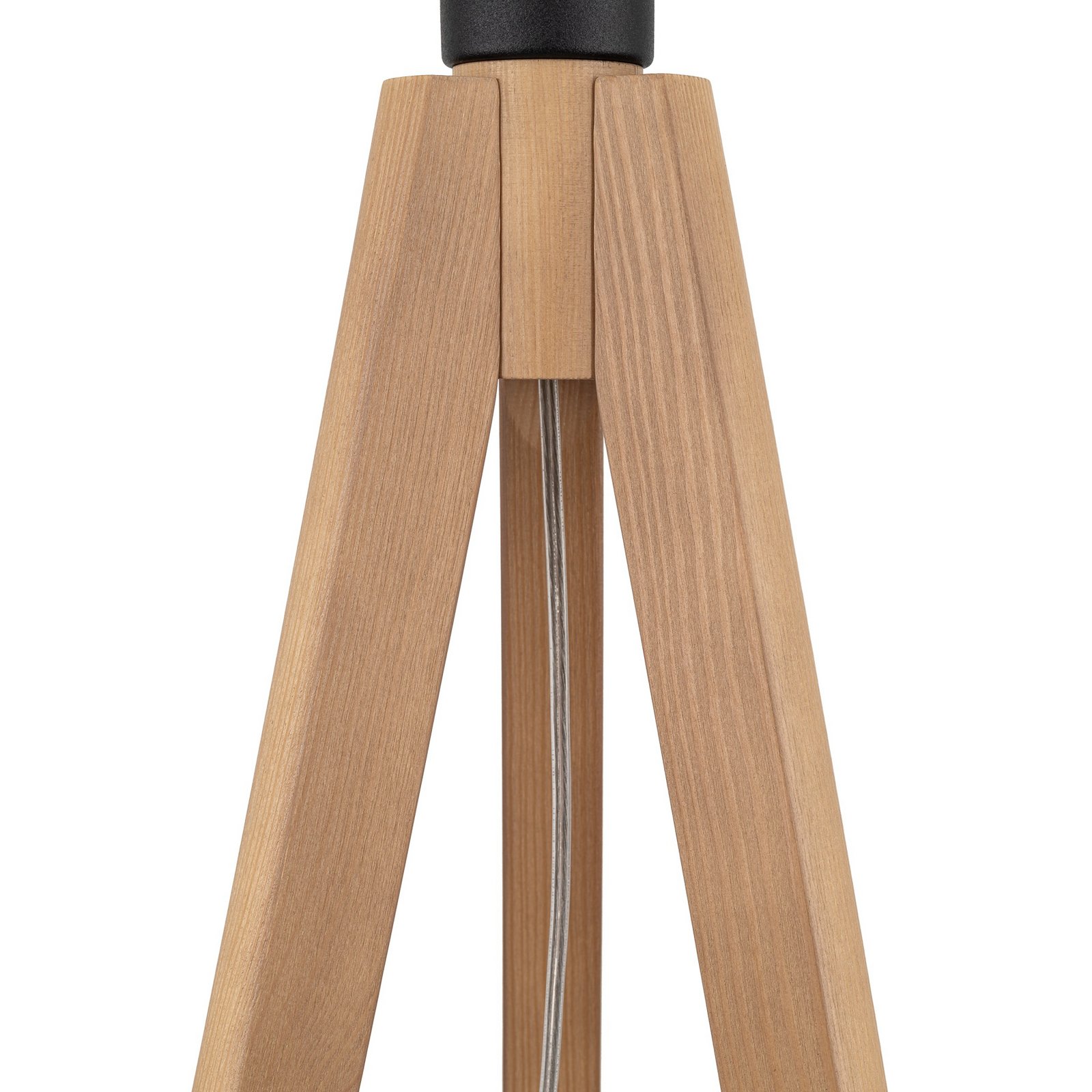 Lampadar Walz, negru, lemn, înălțime 175 cm, E27