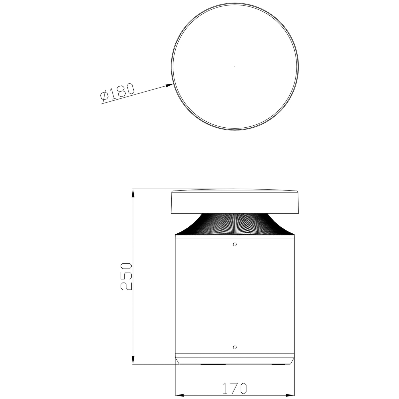 Faro LED sokkellamp, hoogte 25 cm, donkergrijs, DALI, 3.000K