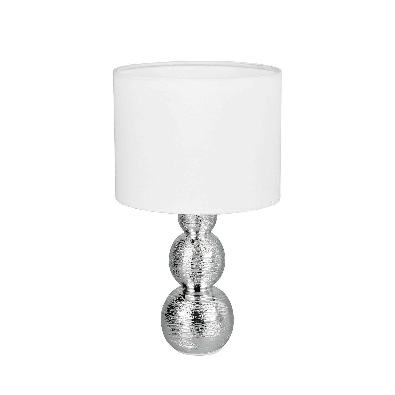 Tischleuchte Lova, weiß/silber, Höhe 29 cm, Glas/Keramik E27