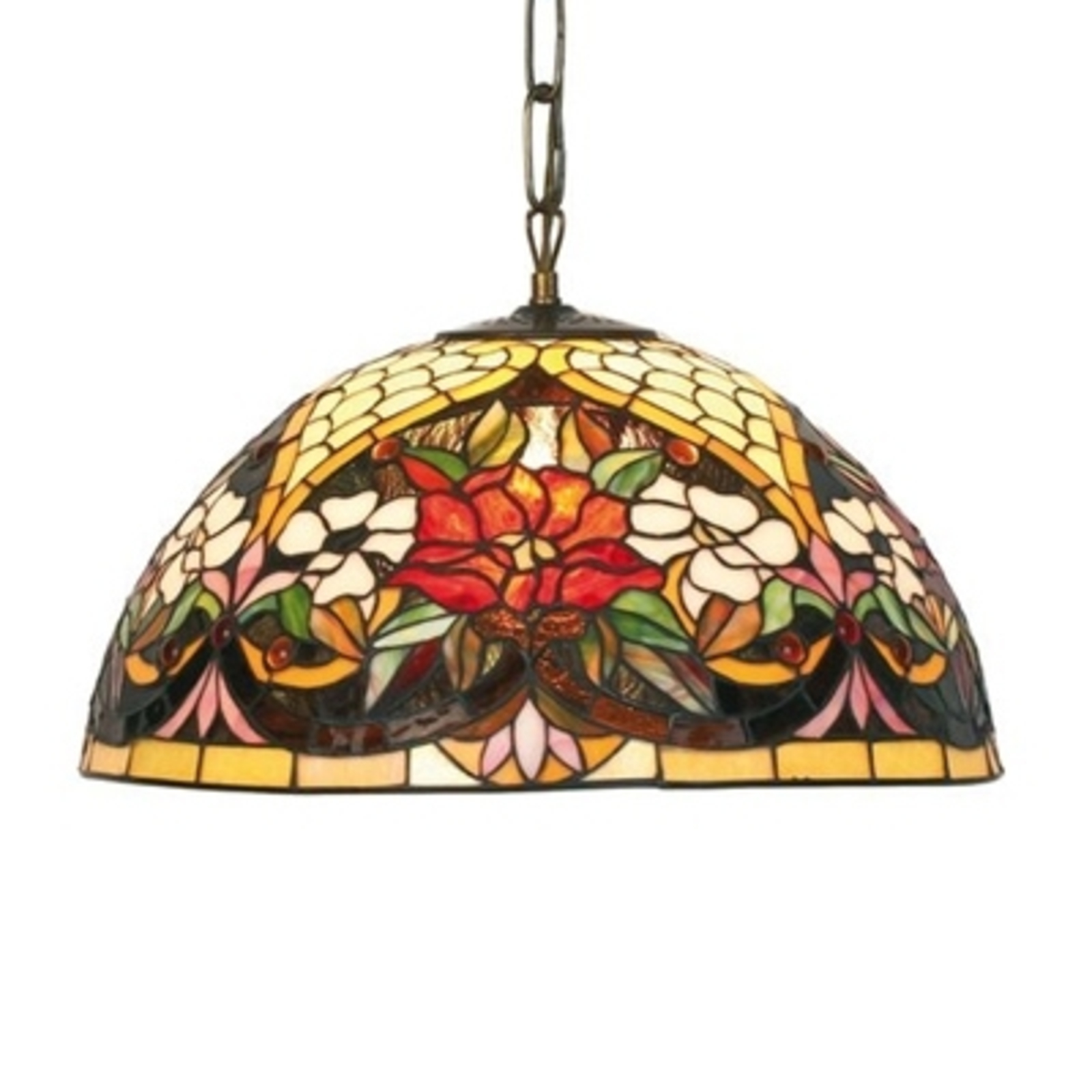 Bloemige hanglamp ANTINA, 2 x E27