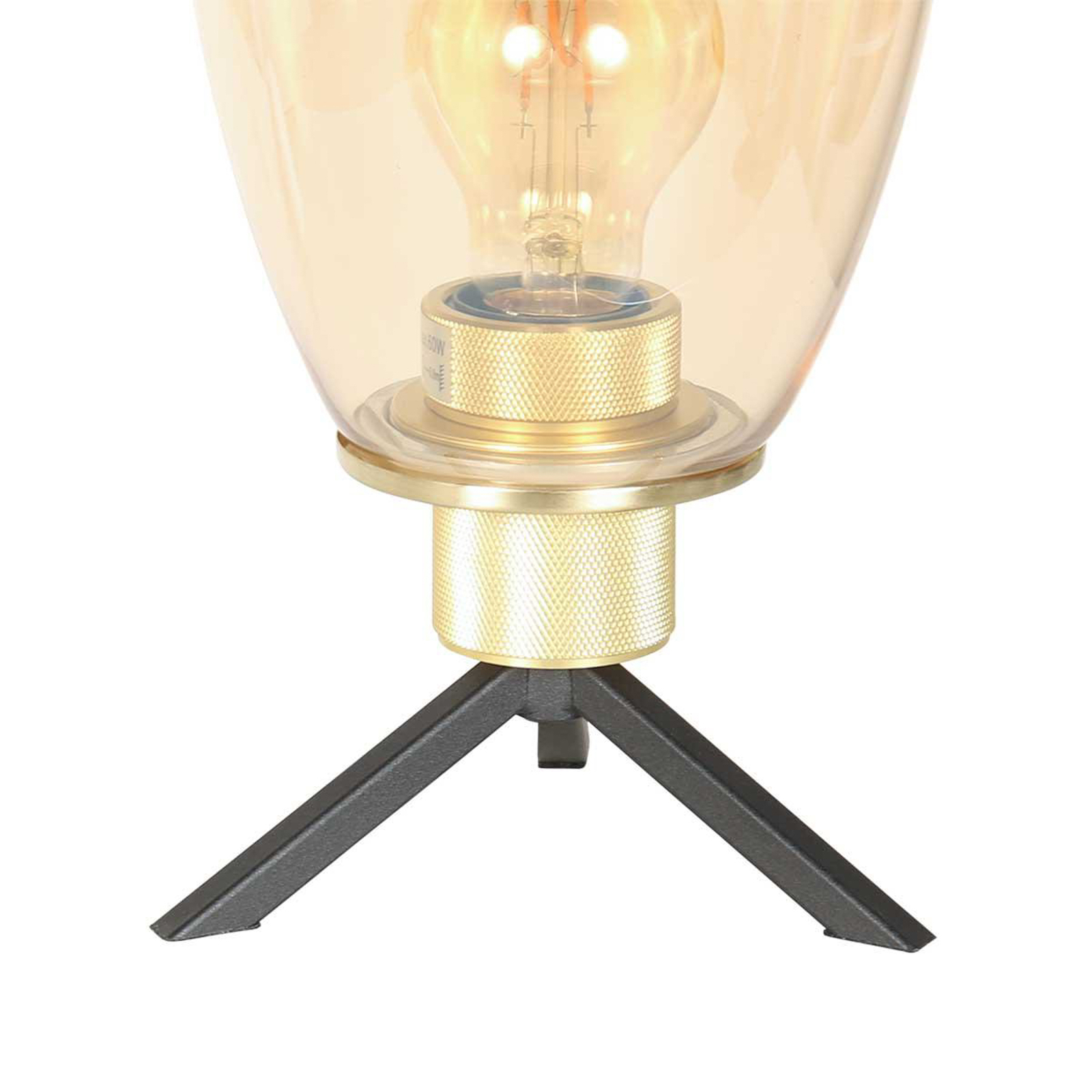 Reflexion table lamp, Ø 15 cm, height 28 cm, glass, brass-coloured