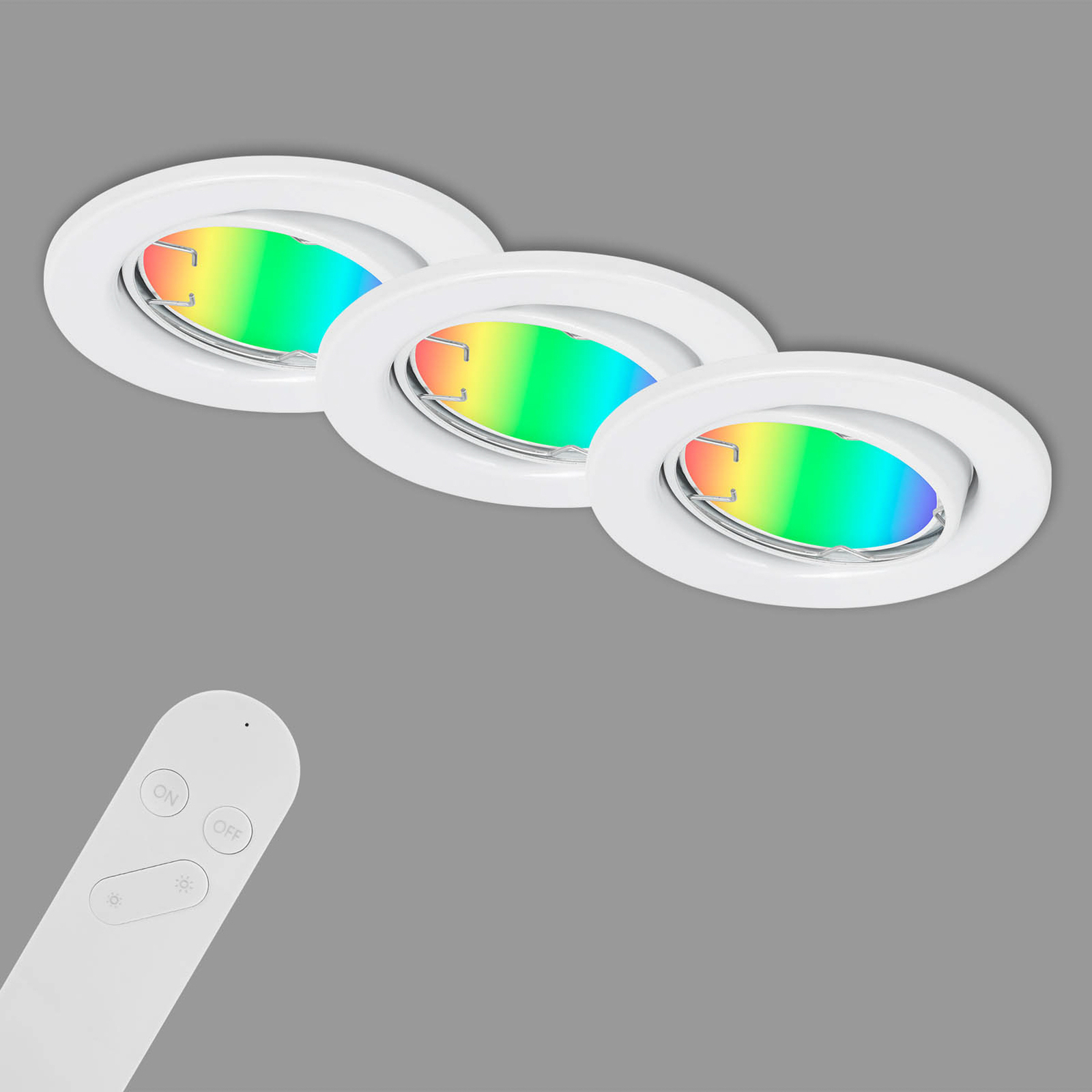 Luminaire encastrable LED Fit Move S, CCT RVB 3 pièces, blanc