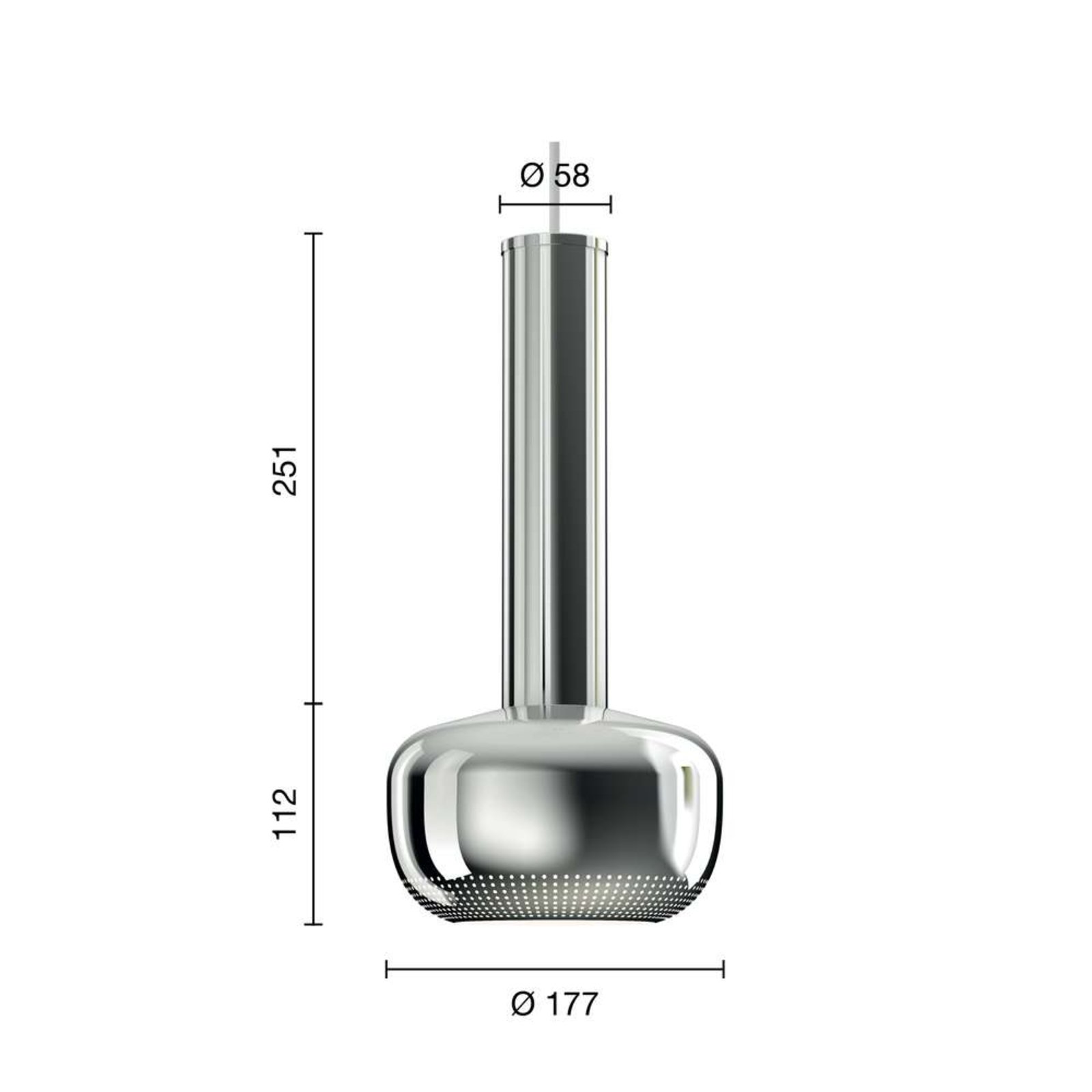 VL56 Függőlámpa High-Gloss Chrome-Plated - Louis Poulsen