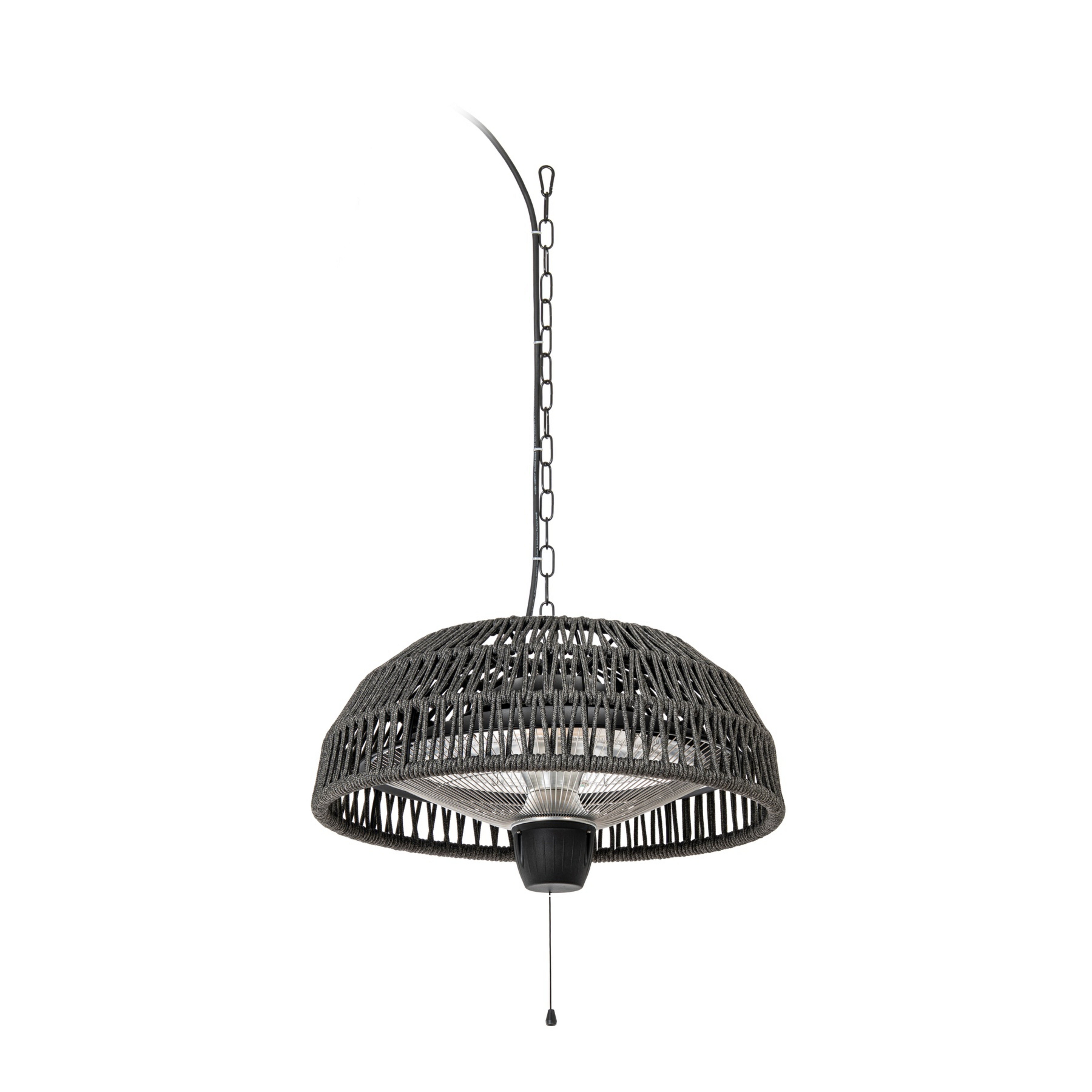 Radiateur rayonnant suspendu Calenza, noir, Ø 50 cm, 1 500 W, aluminium -