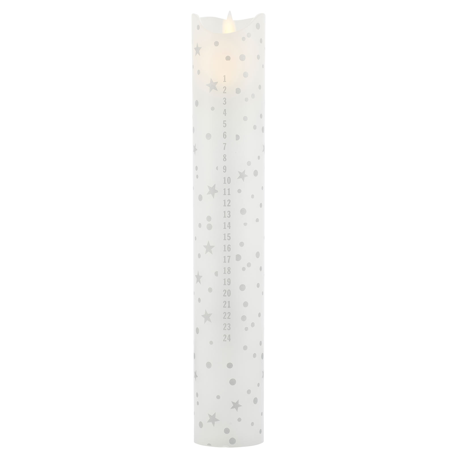 LED-Kerze Sara Calendar, weiß/Romantic, Höhe 29 cm