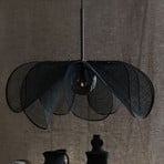 Żyrandol Styrka, Ø 75 cm, czarny/dymnoszary, włókno bananowe