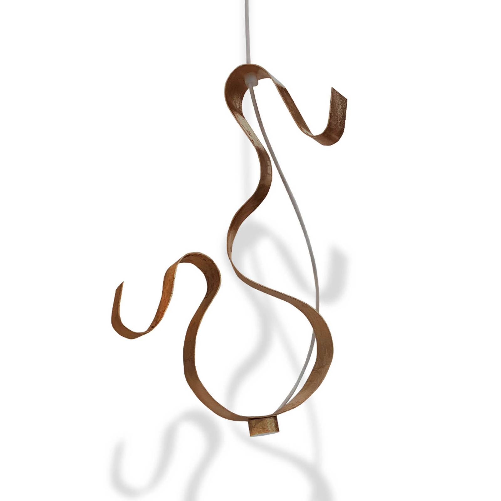 Image of Knikerboker Curve suspension LED x1 feuille bronze 