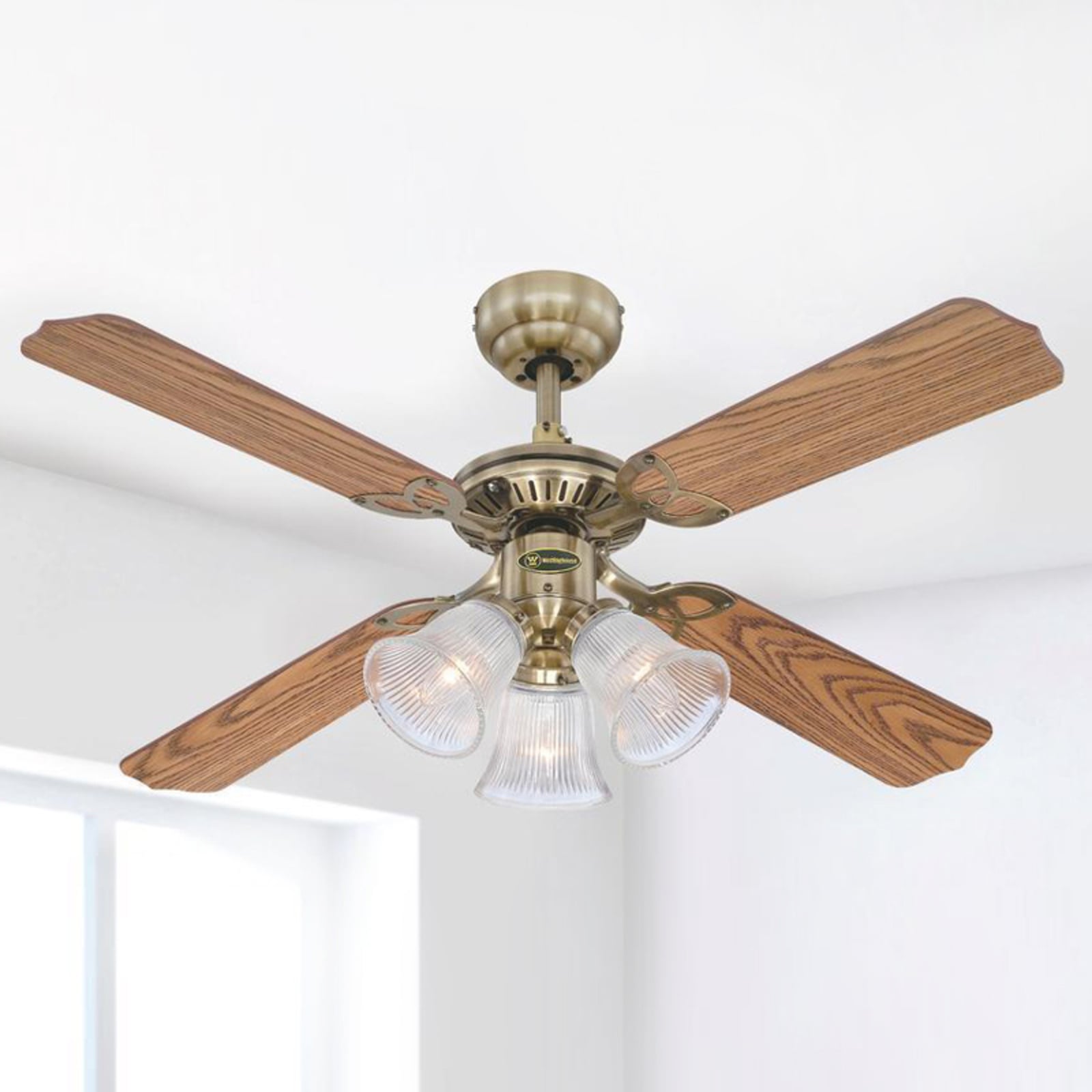Princess Trio Ventilator mit Licht Holz leise - Westinghouse