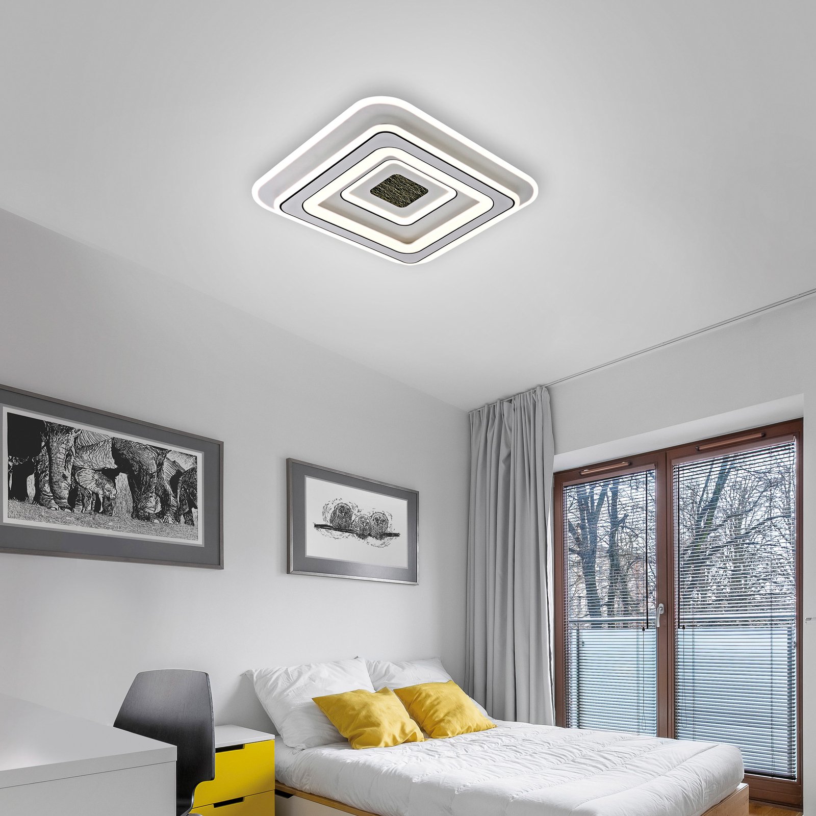 JUST LIGHT. LED ceiling light Tolago, 49x49 cm, CCT, dimmable