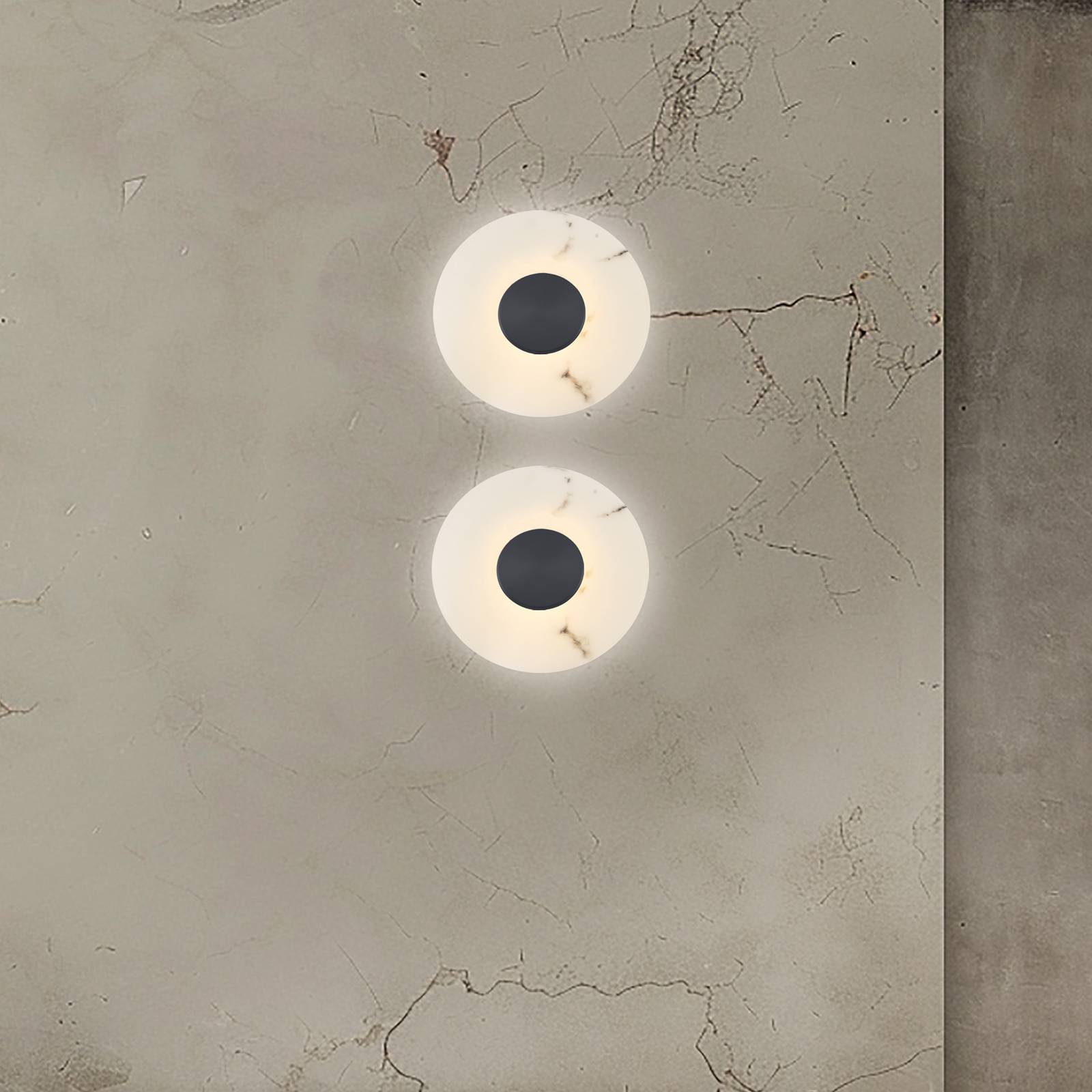 Viokef Applique murale LED Allison, fer/blanc, Ø 30 cm, métal