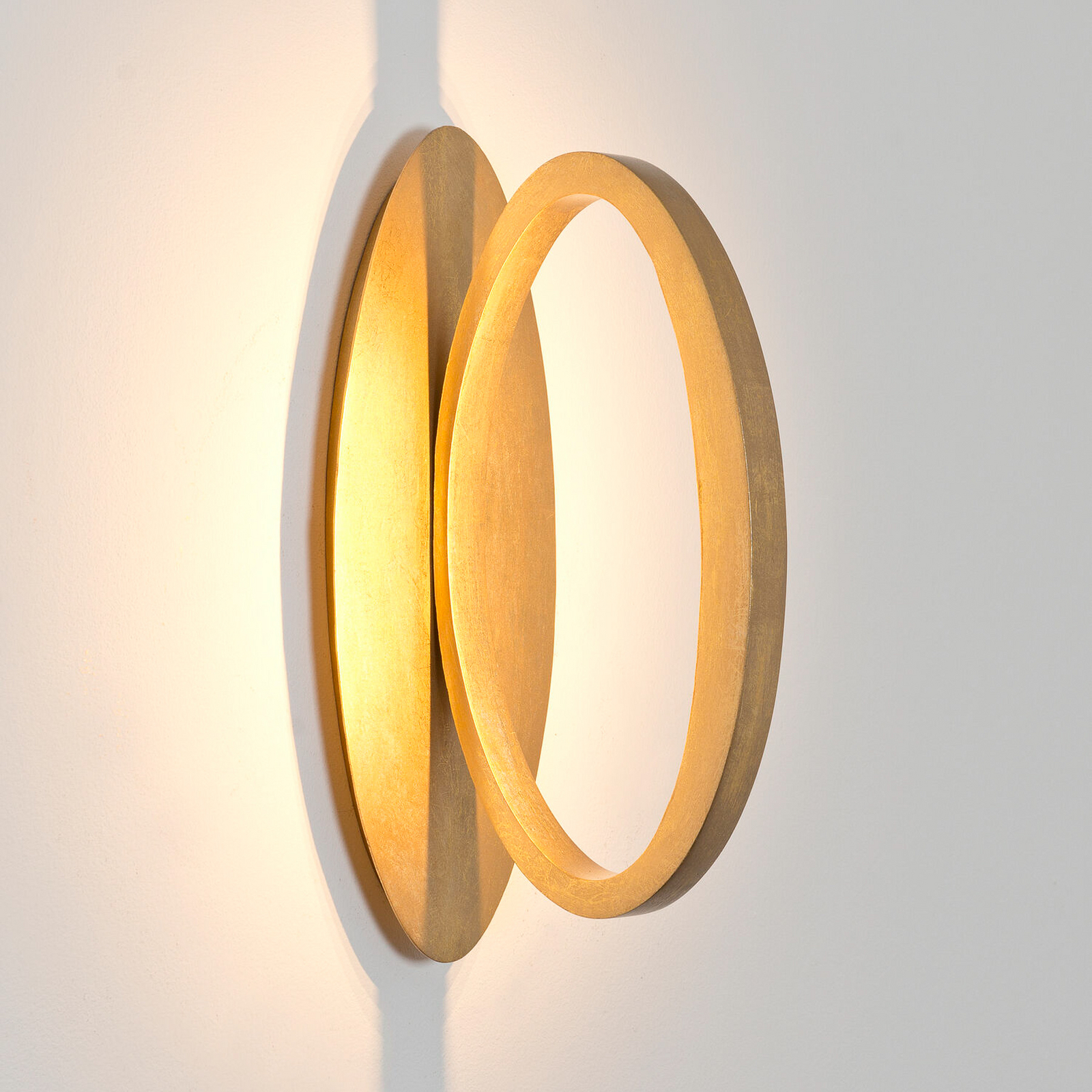 Aplique de pared LED ASTERISCO OVAL, color dorado, 45 cm, metal, atenuable