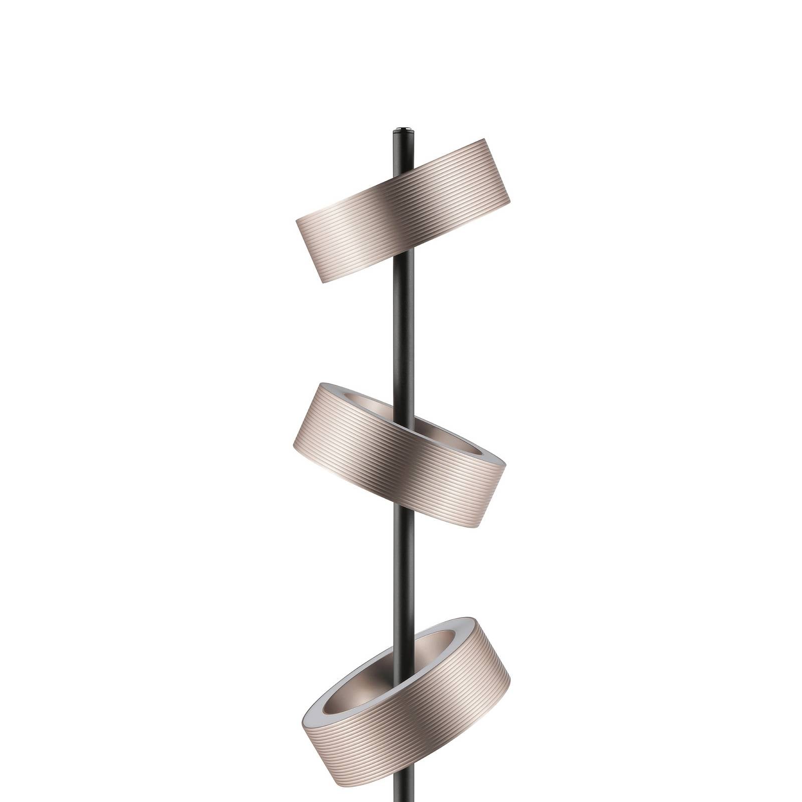 Brilliant Lampadaire LED Axion, noir/marron, hauteur 150 cm, CCT, à intensité variable.