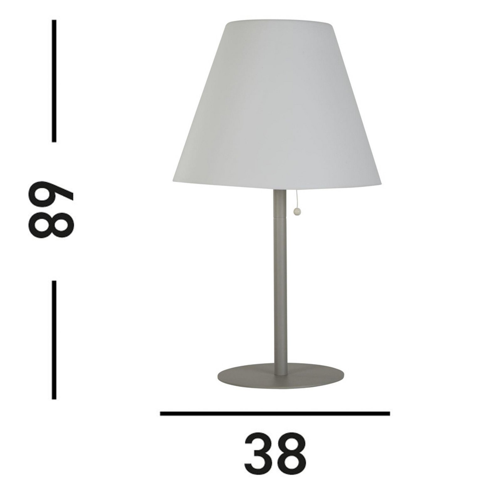 Lampe de table LED solaire Venice I, IP44, blanc/argent