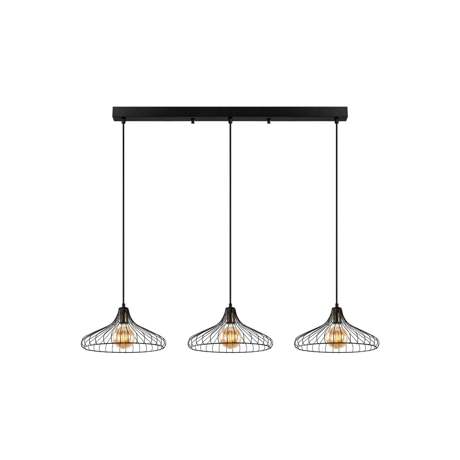 Hanglamp Depay 11260 3-lamps lineair zwart antiek